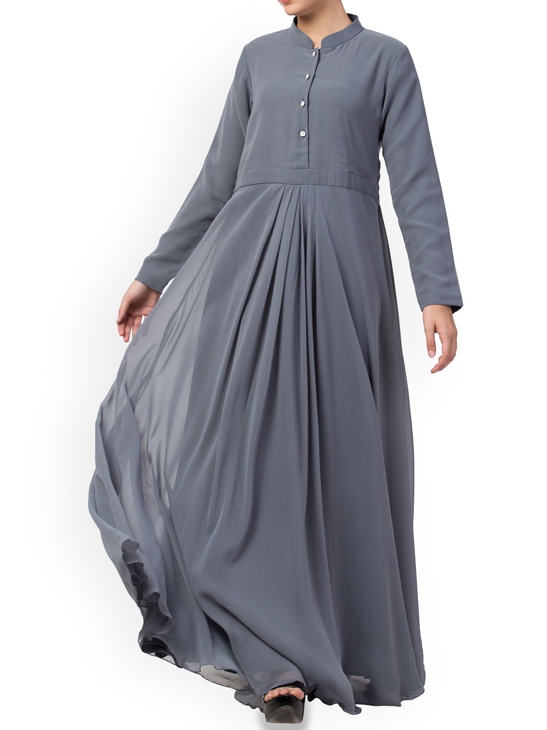 

MUSHKIYA Solid Abaya Dress Burqa, Grey