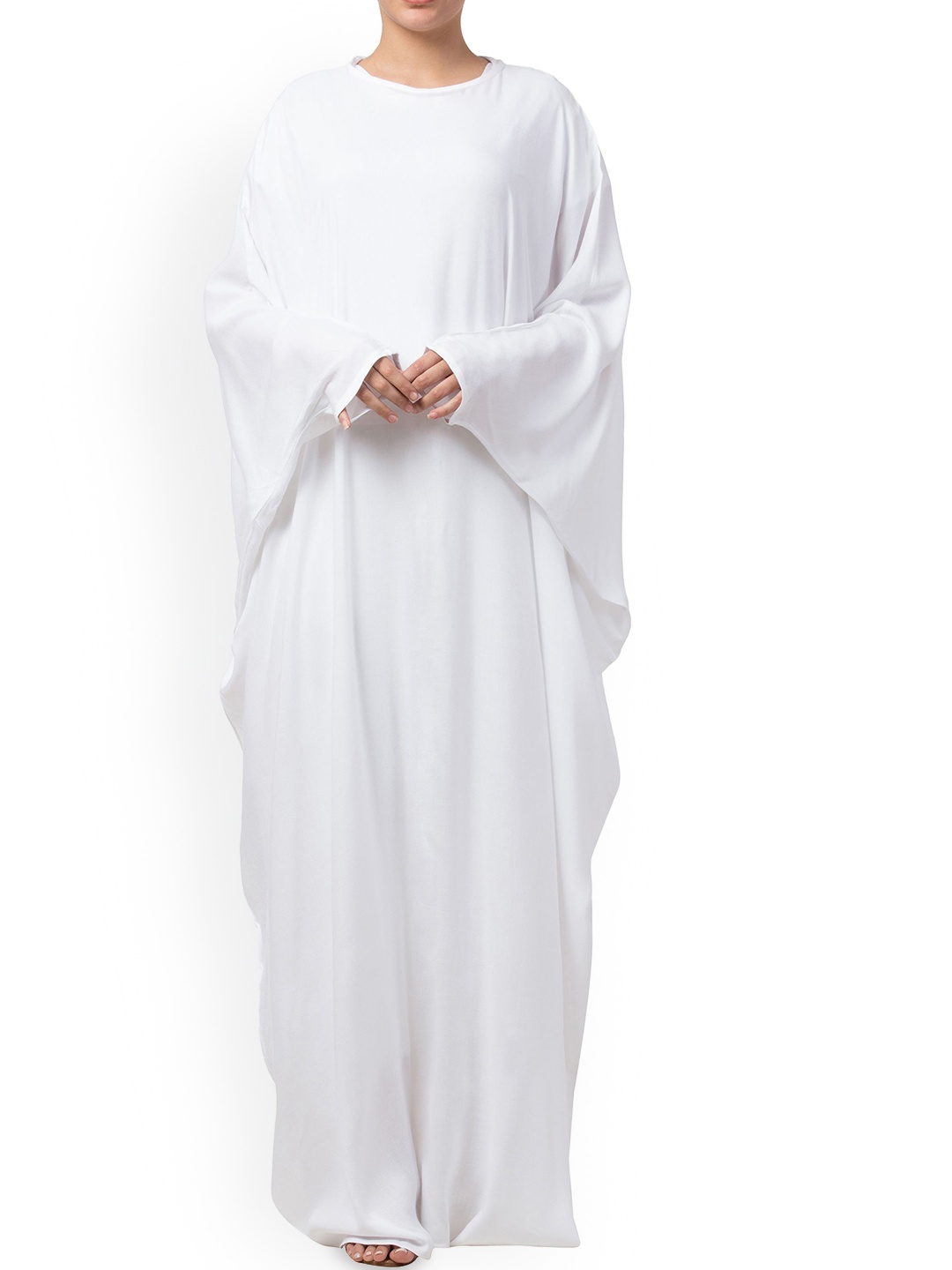 

MUSHKIYA Solid Abaya Burqa, White