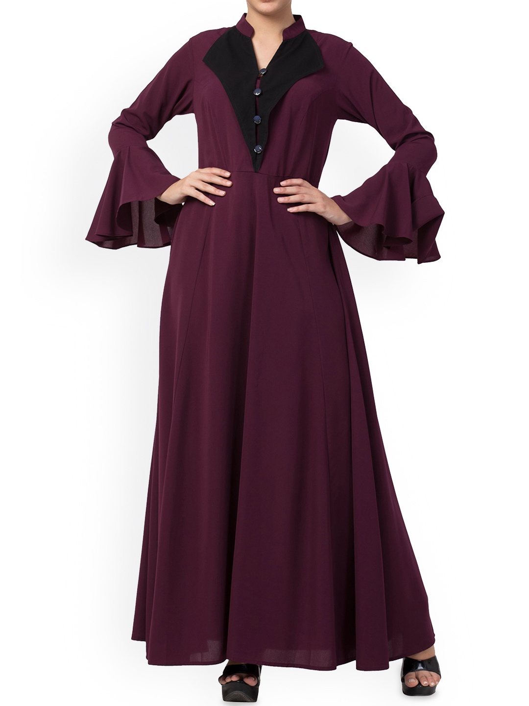 

MUSHKIYA V-Neck Abaya Burqa, Red