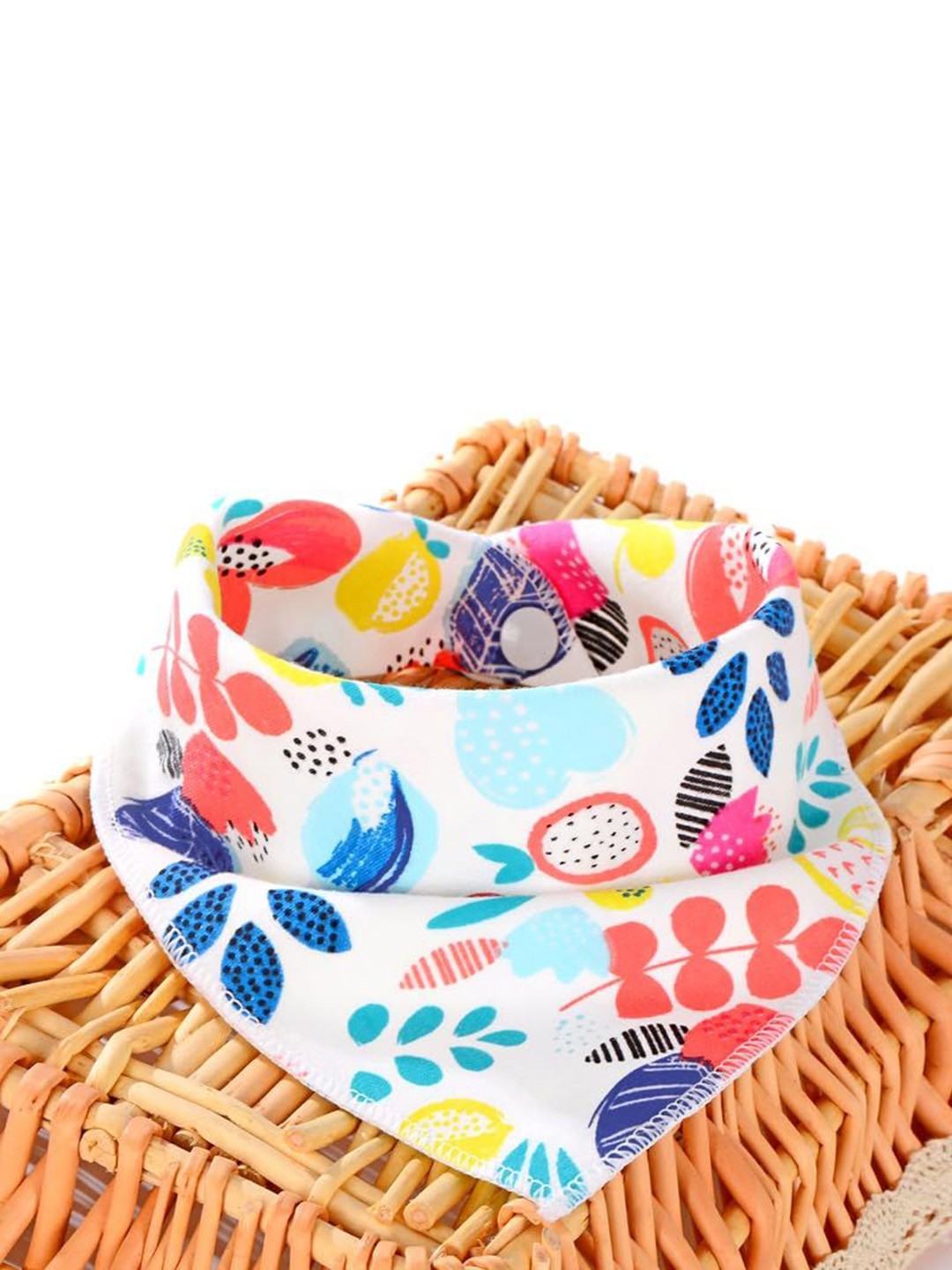

SYGA Infant Pack Of 2 Printed Cotton Bibs, White