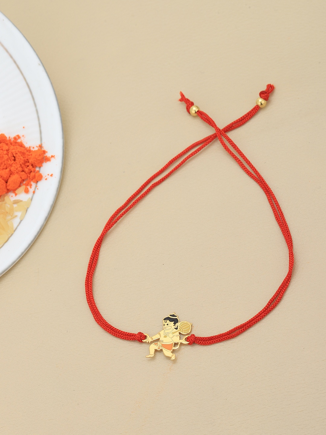 

Carlton London 925 Sterling Silver 18KT Gold Plated Hanuman Rakhi