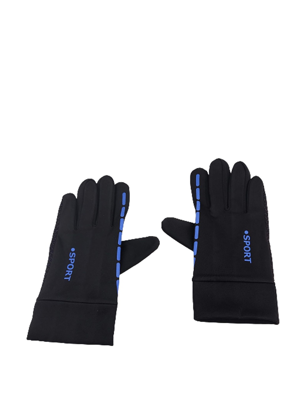 

Aadikart Unisex Patterned Biking Gloves, Black