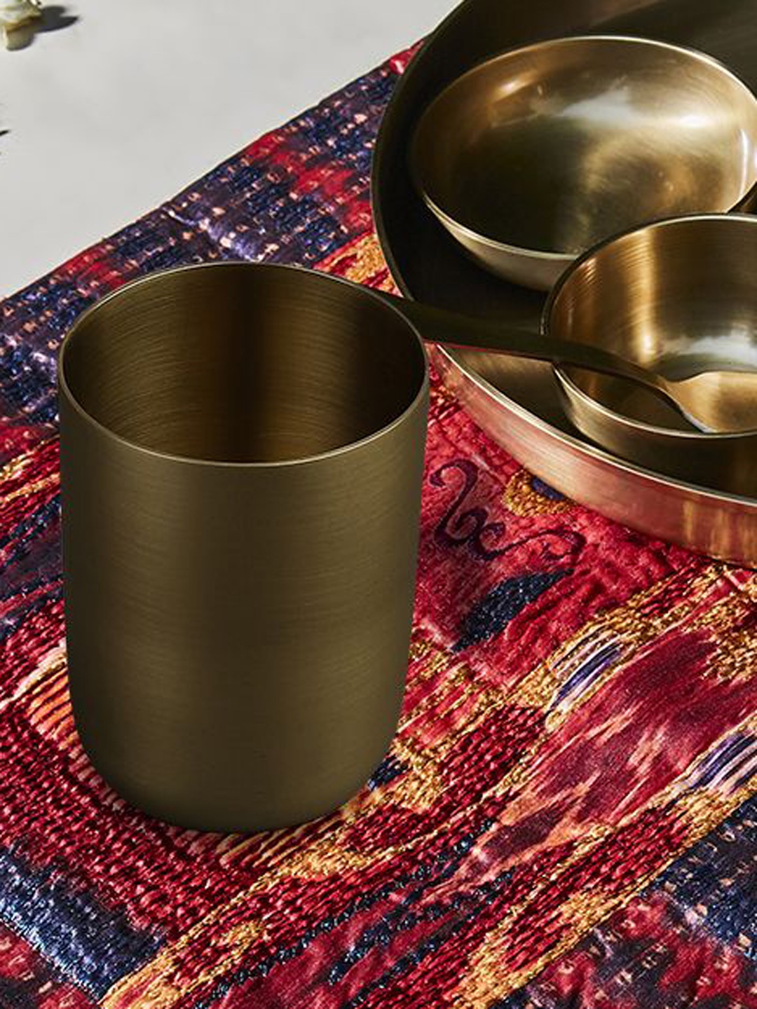 

Ritu Kumar Cochin Kansa Gold toned Brass Water Glass