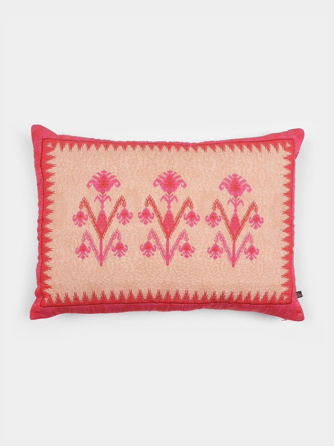 

Ritu Kumar Pink & Beige Self Design Linen Rectangle Pillow Cover