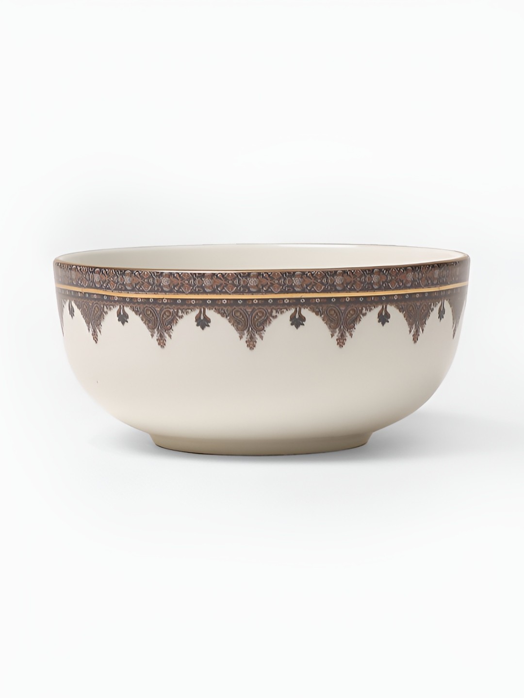 

Ritu Kumar White & Brown Printed Porcelain Bowl 750 ml