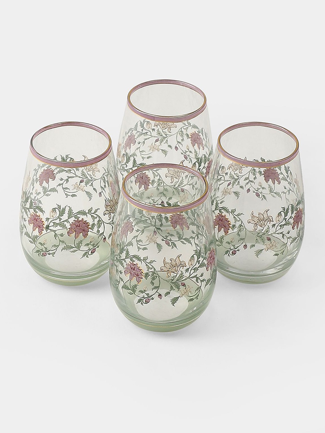 

Ritu Kumar Koshambi Pink & Beige 4 Pieces Printed Water Glass