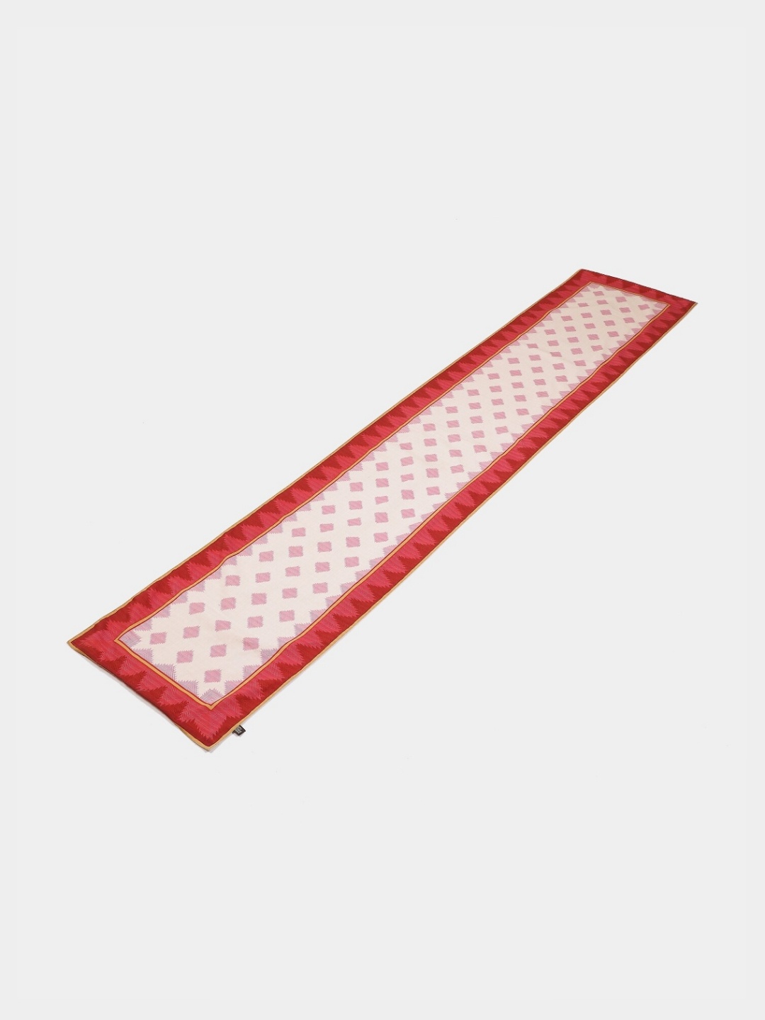 

Ritu Kumar Ikkat Red & Purple Geometric Printed Table Runner, Pink