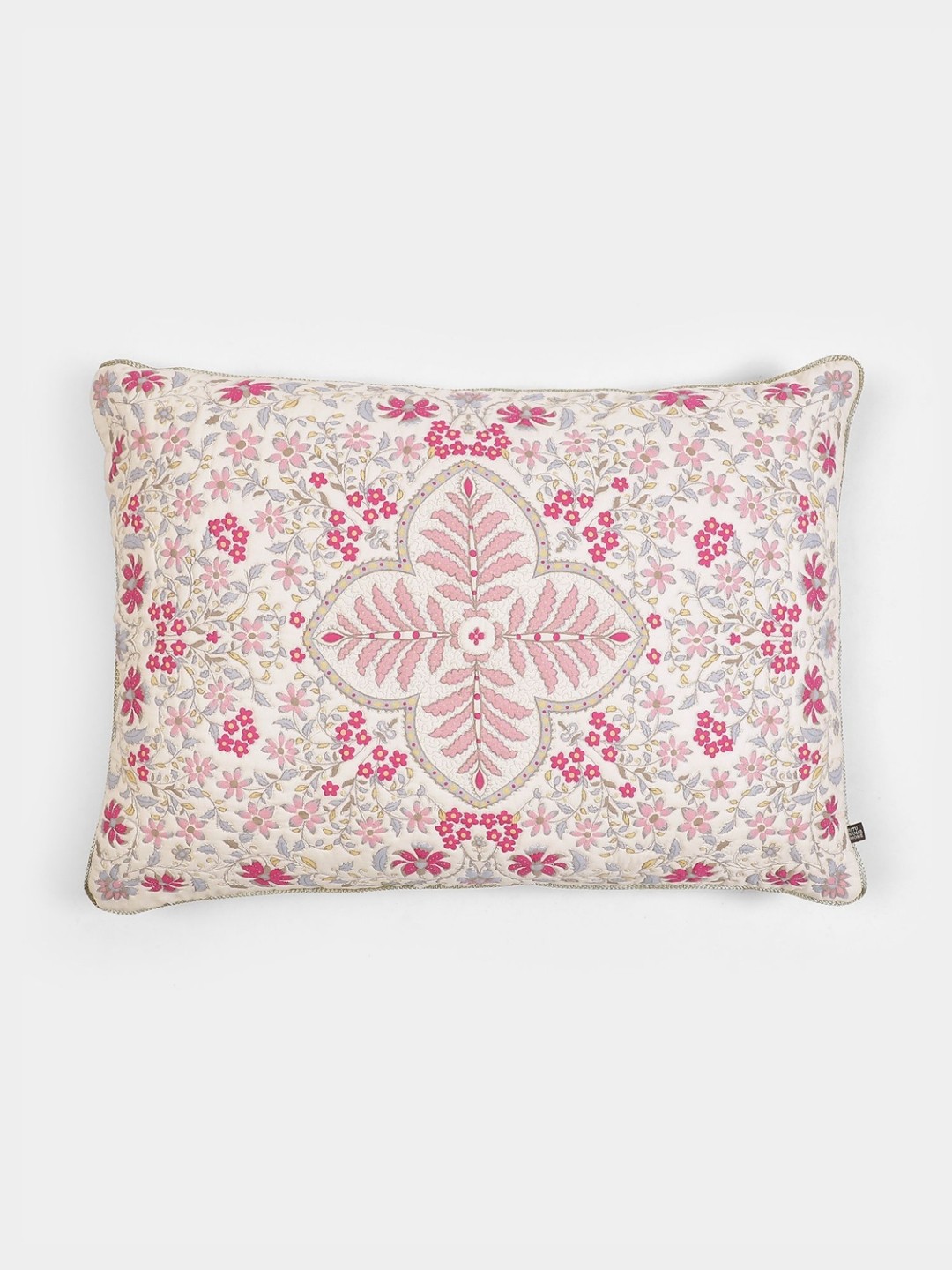 

Ritu Kumar Beige & Pink 1 Pieces Self Design Jute Silk Rectangle Pillow Covers