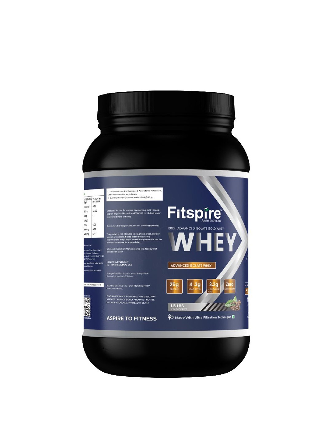 

Fitspire 100% Advanced Isolate Gold Whey Cold Coffee - 1.5lbs, Blue