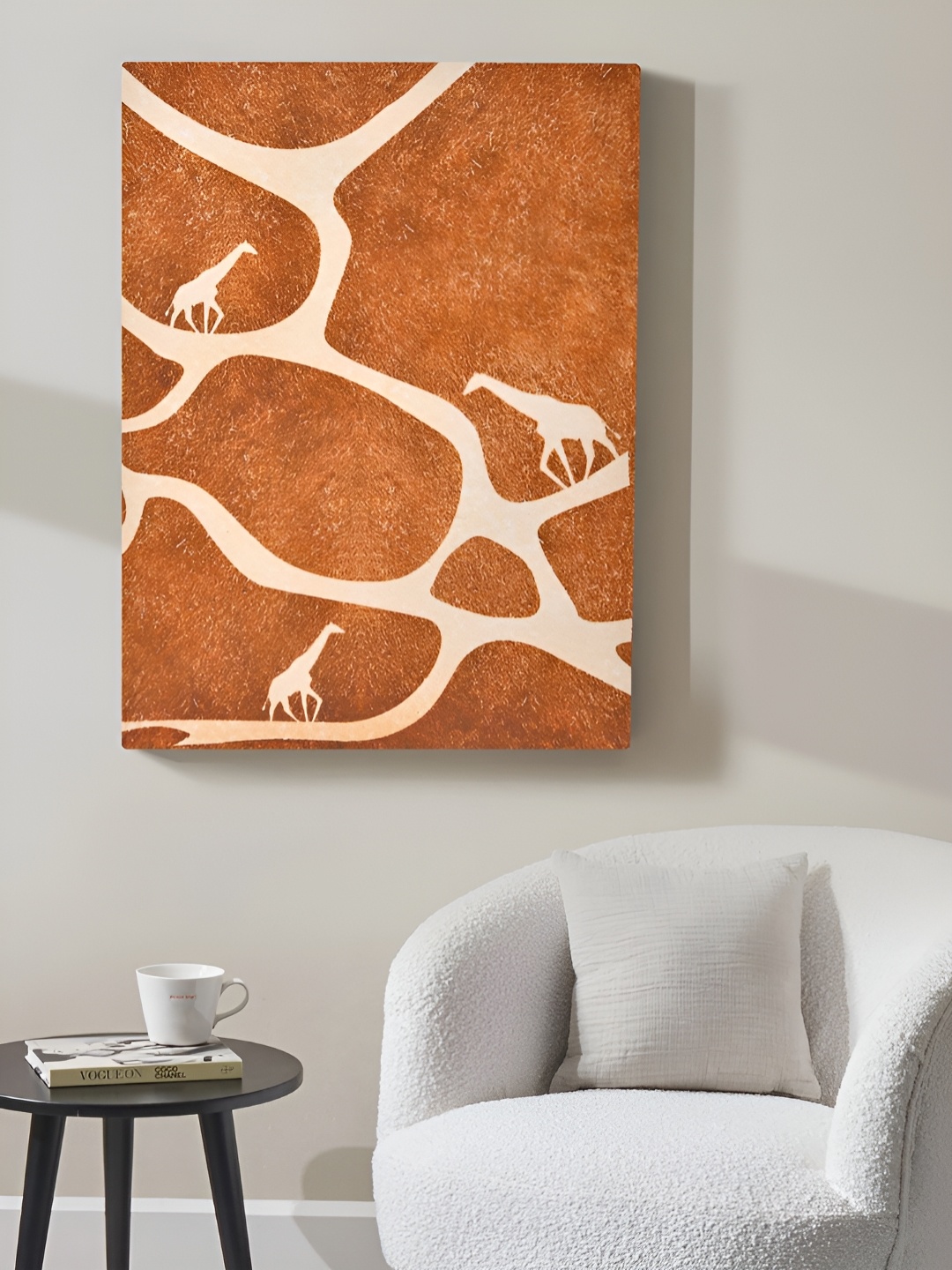 

EverHOME Brown & Beige Printed Wooden Wall Painting