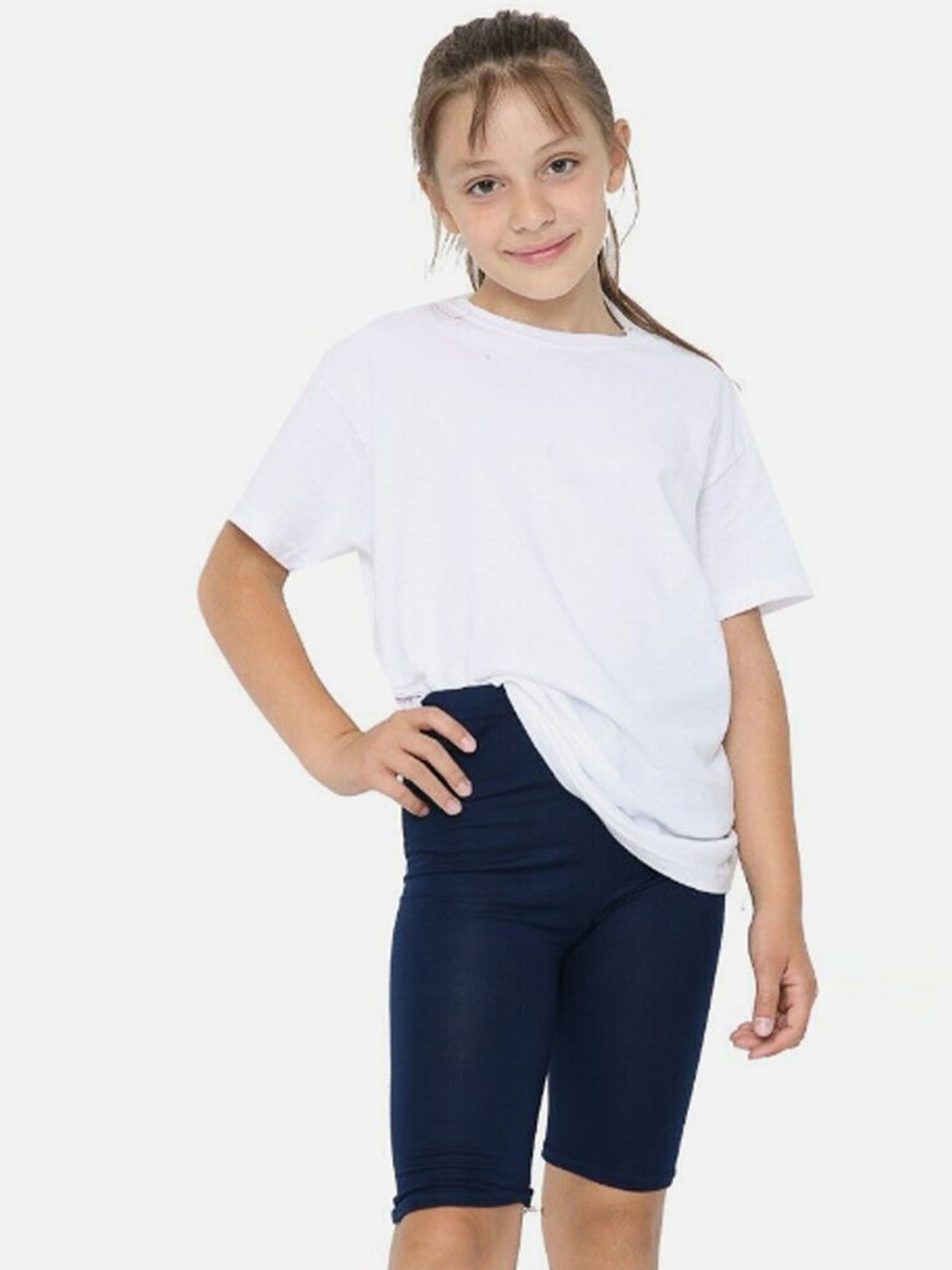 

VELOZ Girls Skinny Fit Cycling Sports Shorts, Navy blue