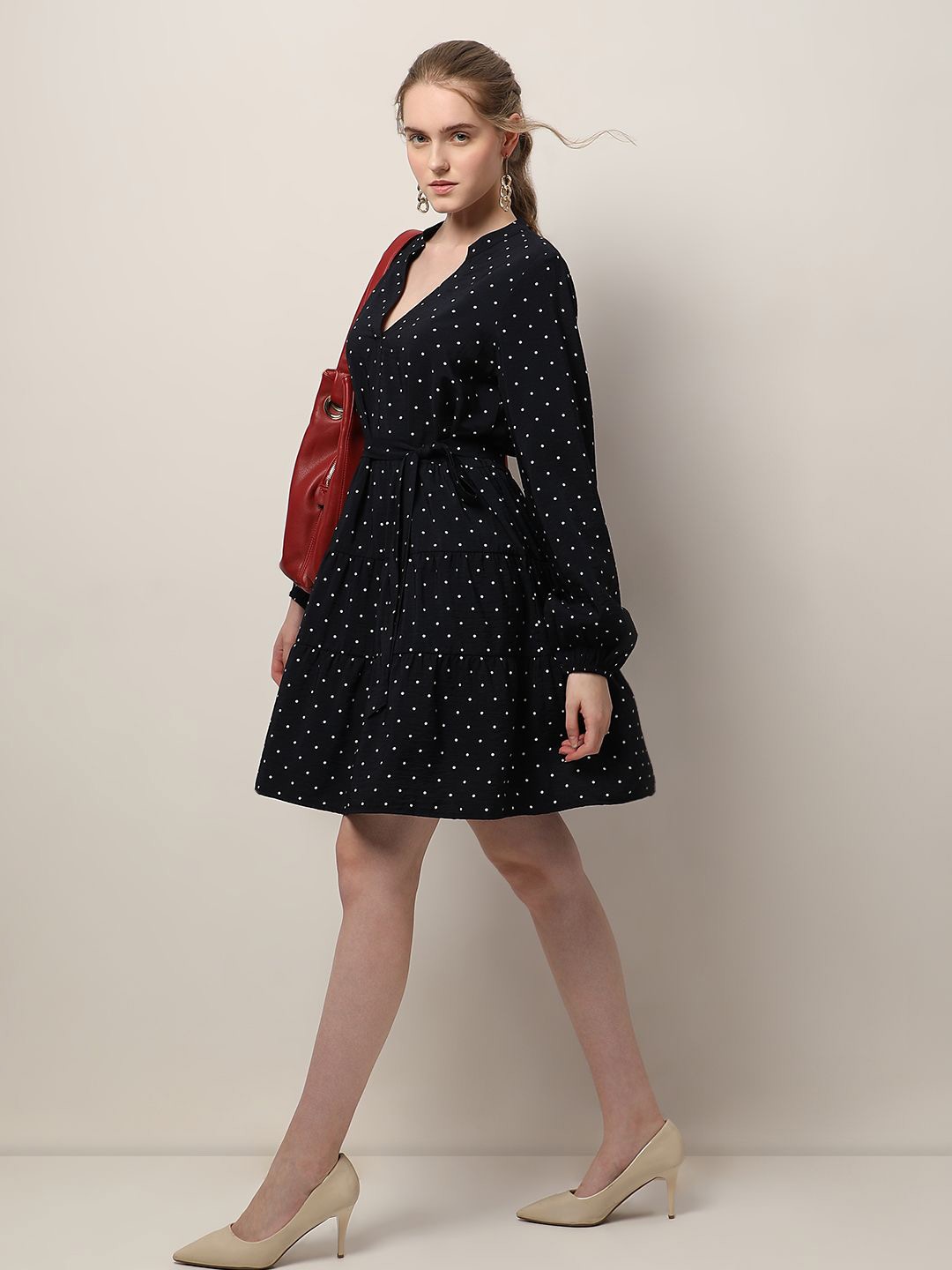 

Vero Moda Polka Dot Print Fit & Flare Dress, Navy blue
