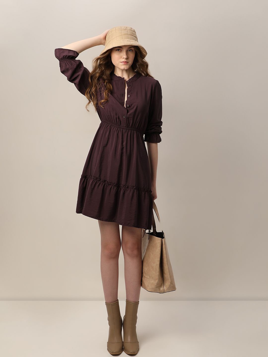 

Vero Moda Bell Sleeves Fit & Flare Dress, Purple