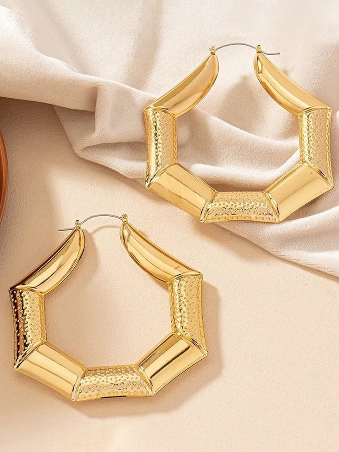 

VIEN Gold-Plated Stainless Steel Circular Hoop Earrings