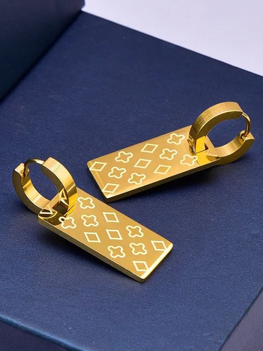 

VIEN Gold-Plated Stainless Steel Contemporary Drop Earrings