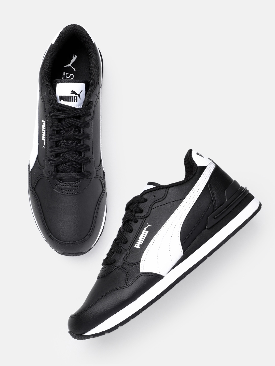 

Puma Unisex ST Runner v4 Leather Sneakers, Black