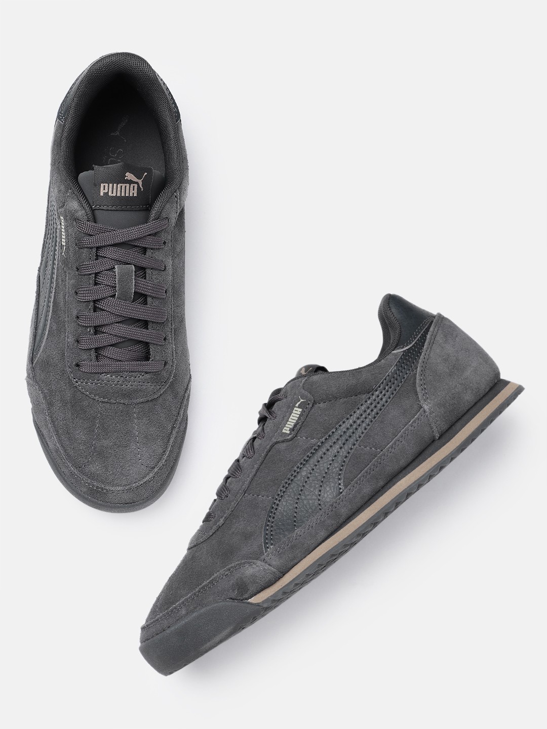 

Puma Unisex Turino II Suede Leather Sneakers, Grey