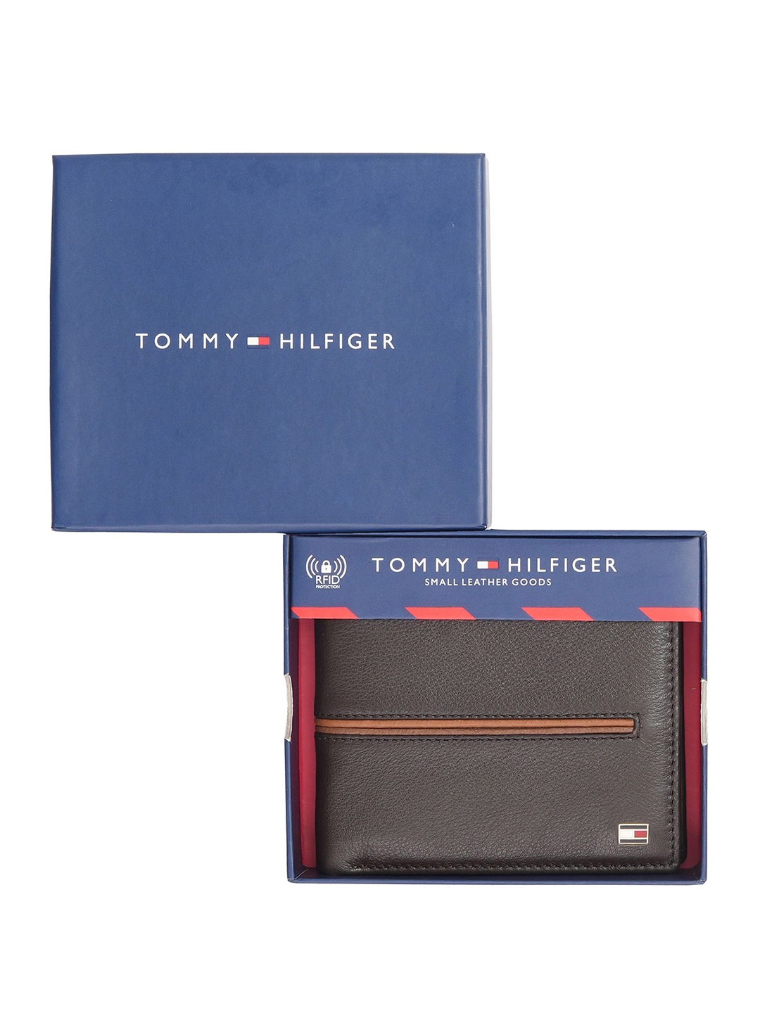 

Tommy Hilfiger Men Leather Two Fold Wallet, Brown
