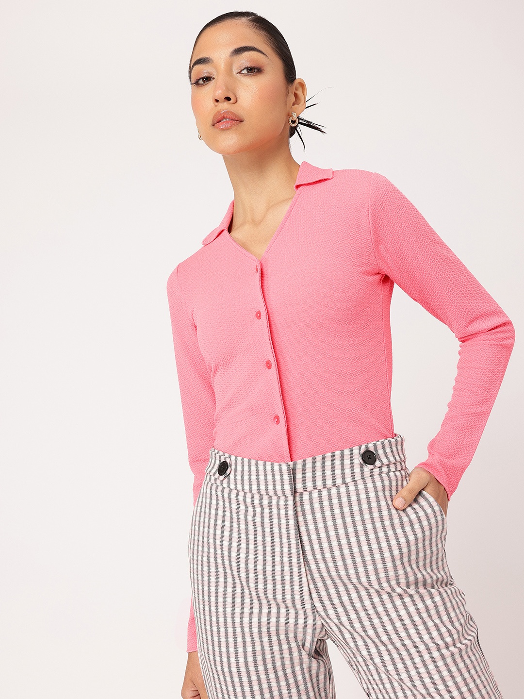 

DressBerry Playful Palette Shirt Style Top, Pink