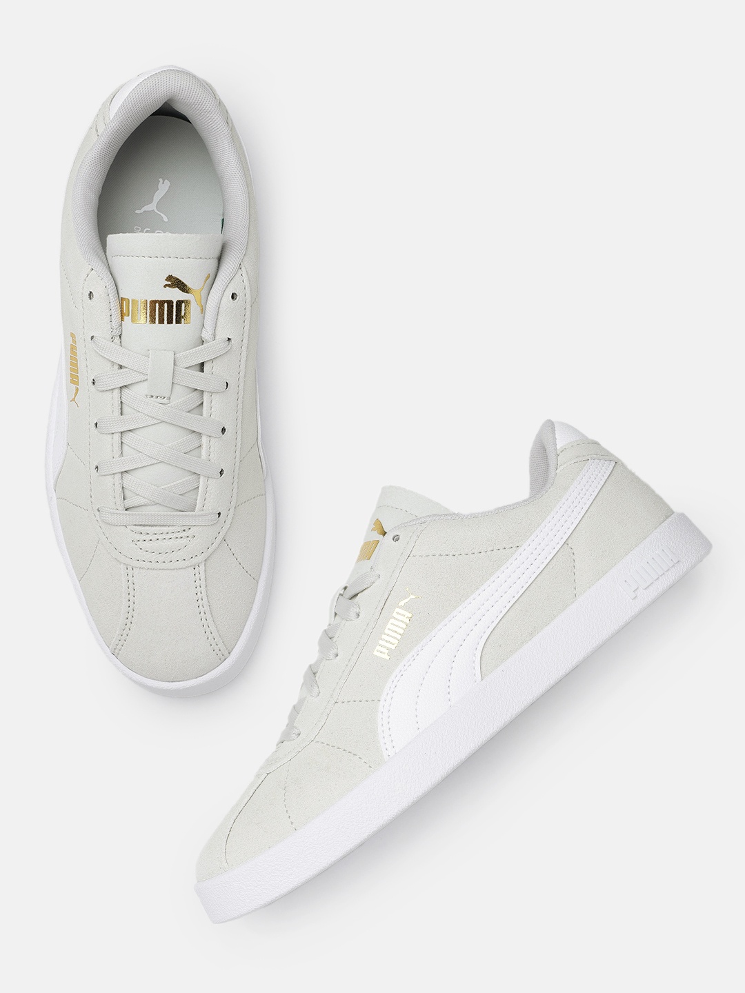 

Puma Unisex Club II Leather Sneakers, Grey
