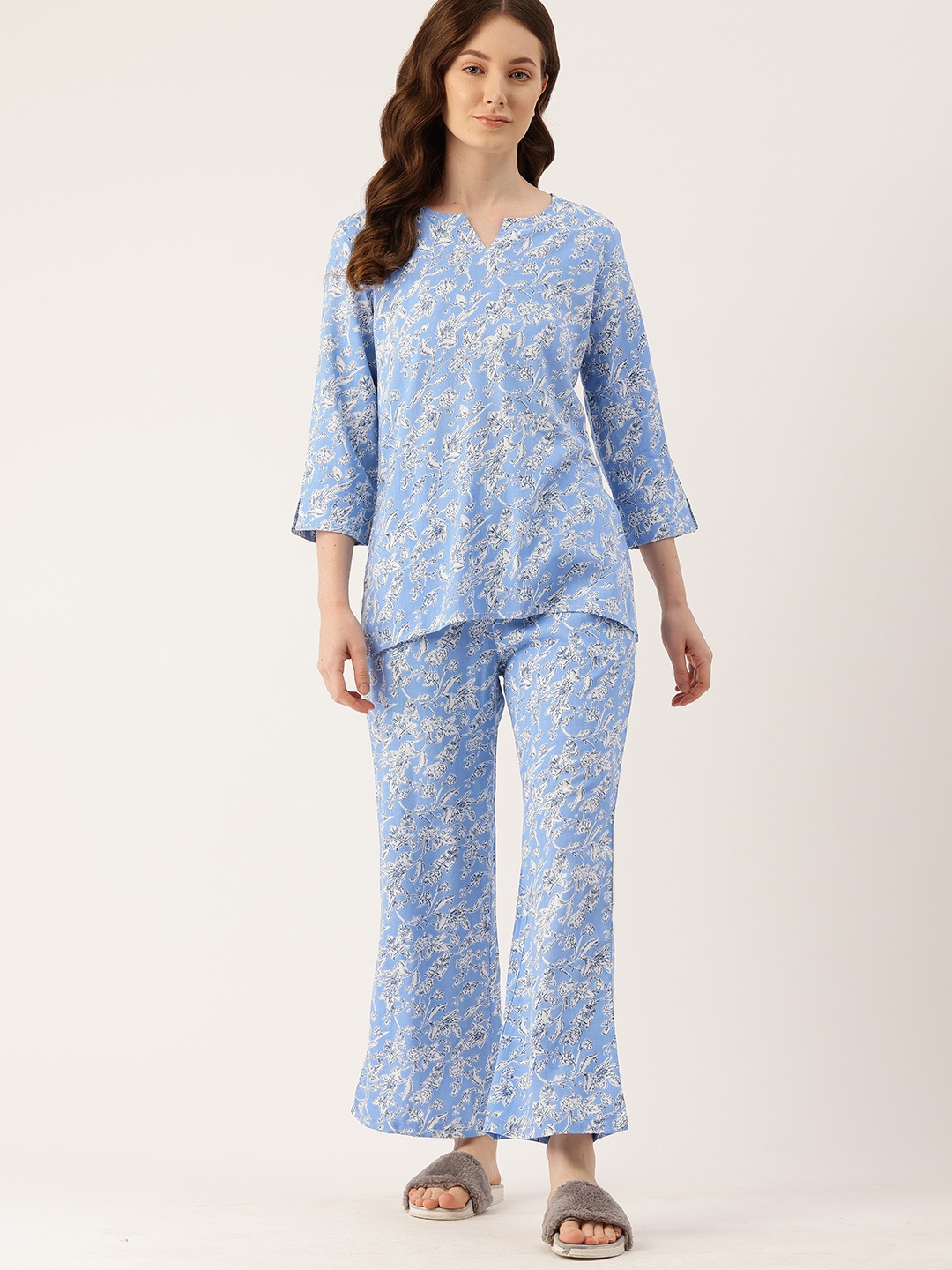 

ETC Women Printed Night suit, Blue