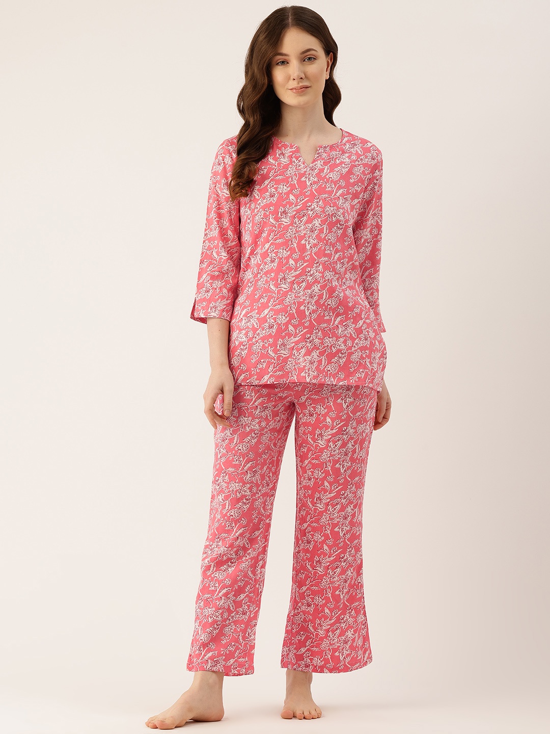 

ETC Floral Print Night Suit, Pink