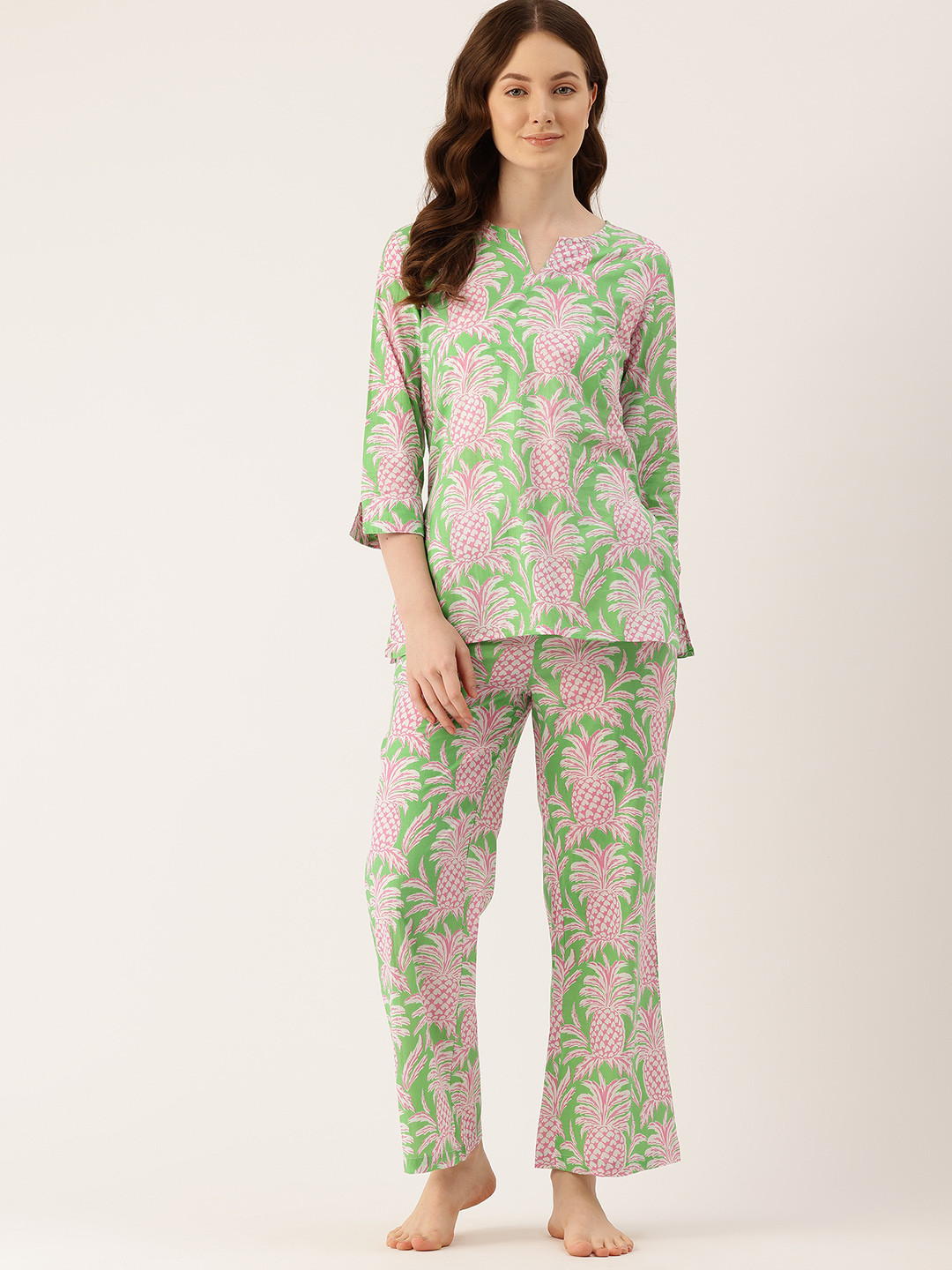 

ETC Floral Printed Night Suit, Pink