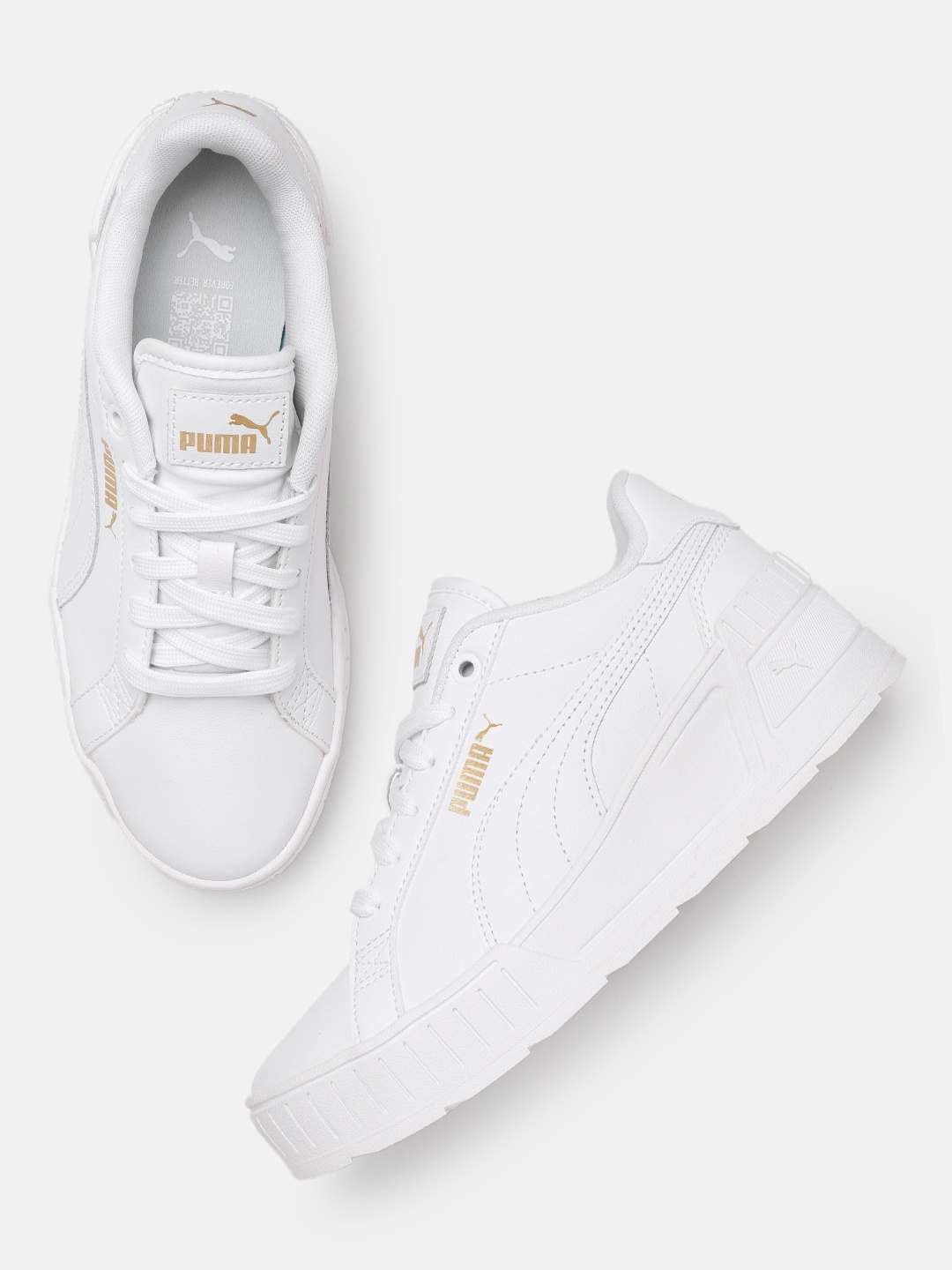 

Puma Women Karmen Wedge Leather Sneakers, White