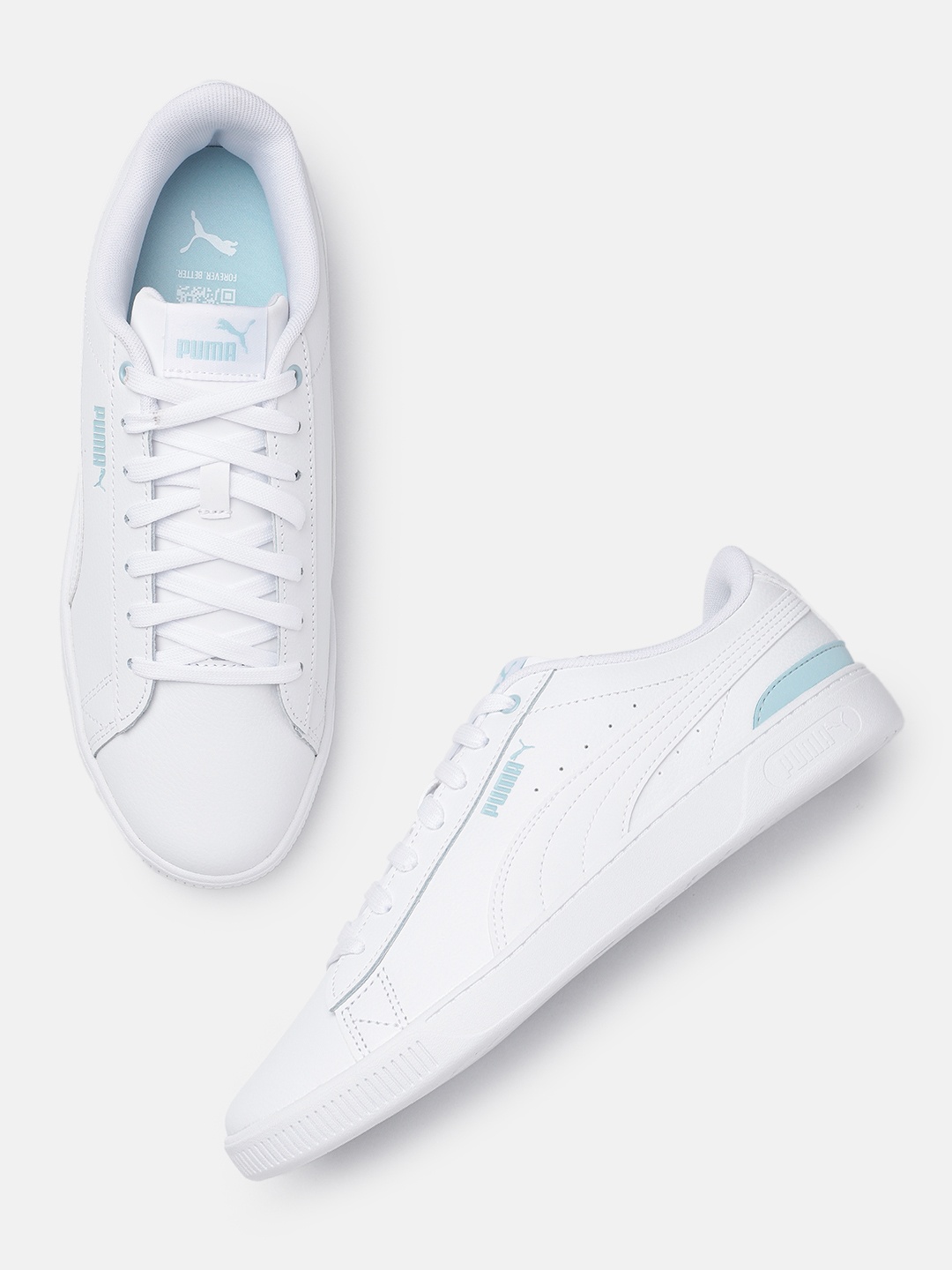 

Puma Women Vikky V3 Leather Sneakers, White