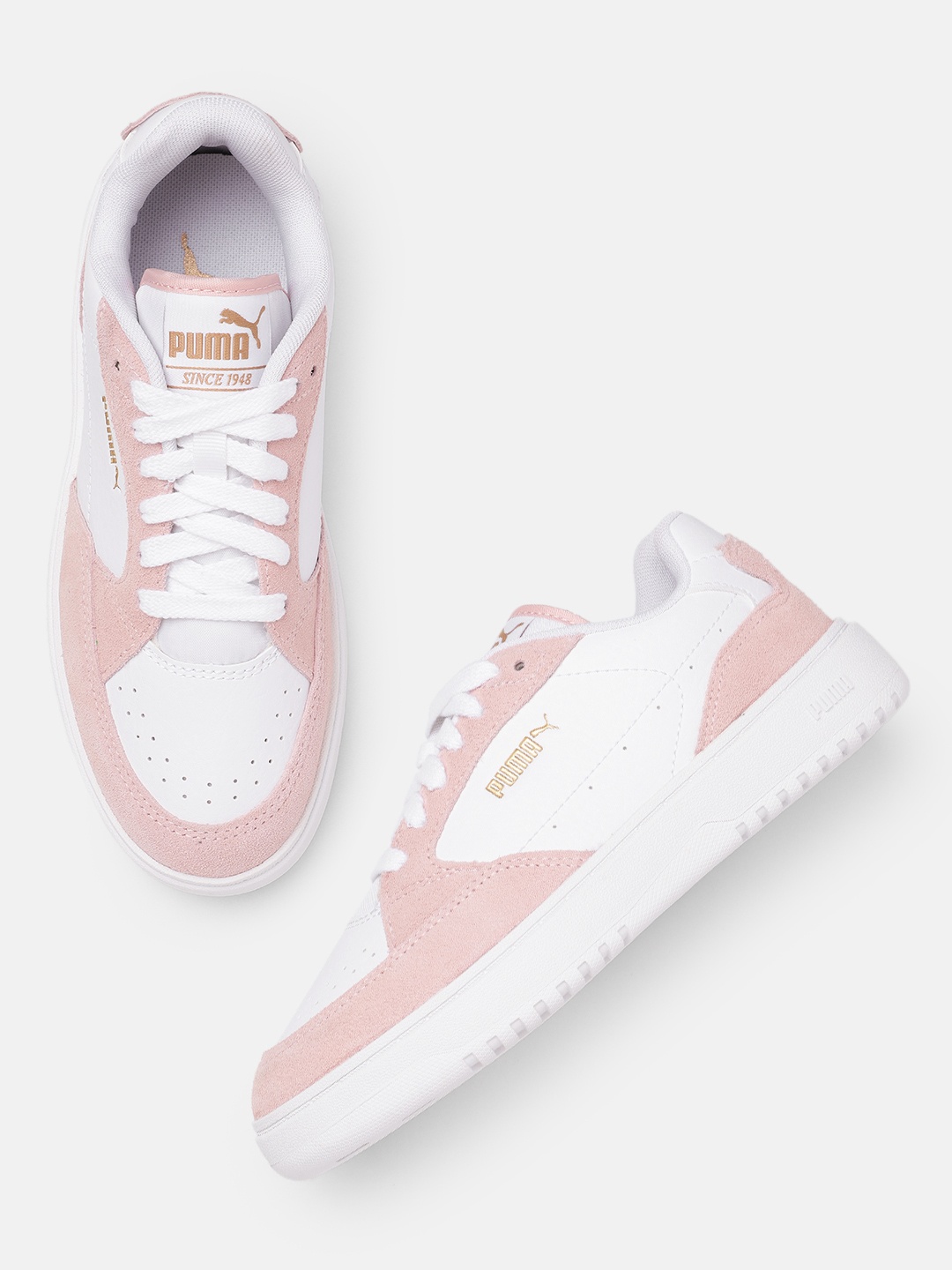 

Puma Women Perforated Doublecourt Soft VTG Sneakers, White