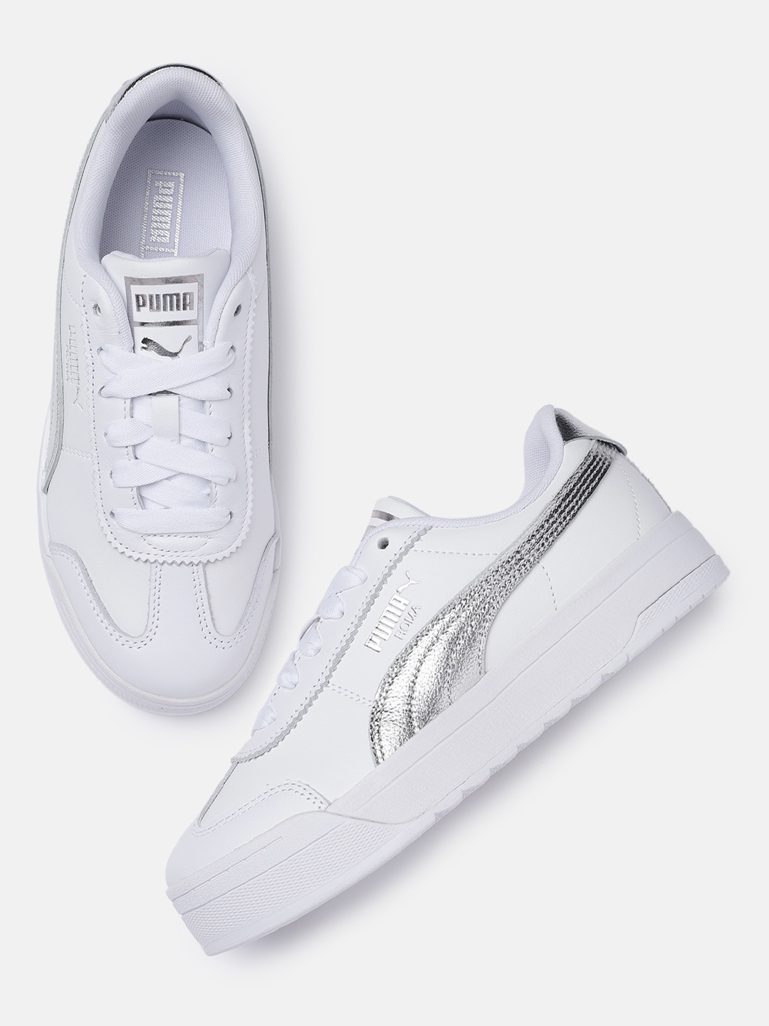 

Puma Women Roma Feminine Metallic Sneakers, White
