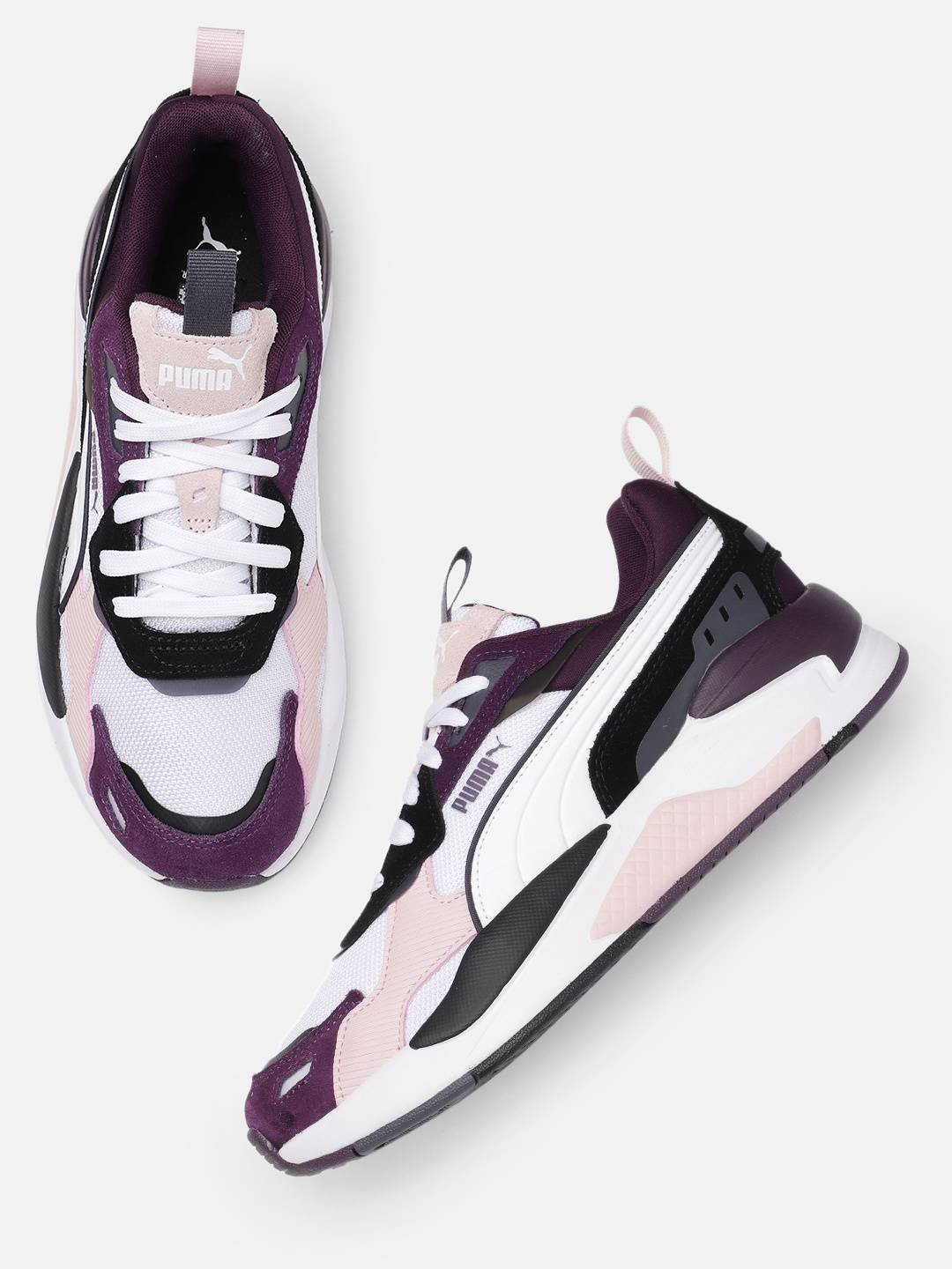 

Puma Unisex X-Ray 3 SD Colourblocked Sneakers, Purple