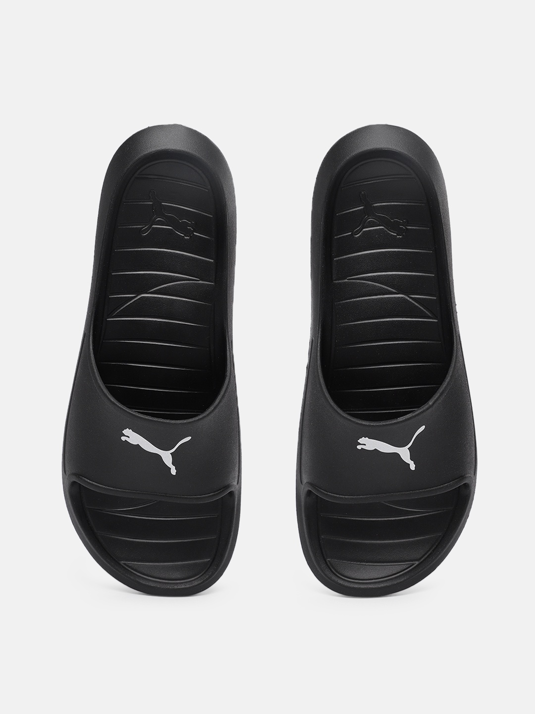 

Puma Unisex Divecat v2 Lite Cat Res Brand Logo Printed Sliders, Black