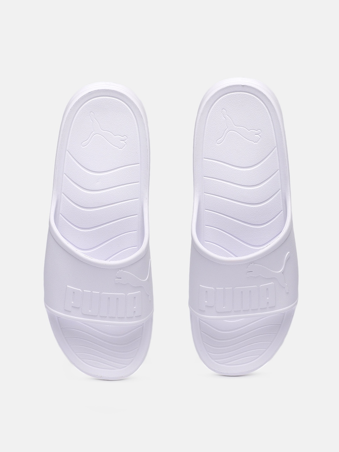 

Puma Unisex Popcat 20 Injex Res Brand Logo Printed Sliders, White