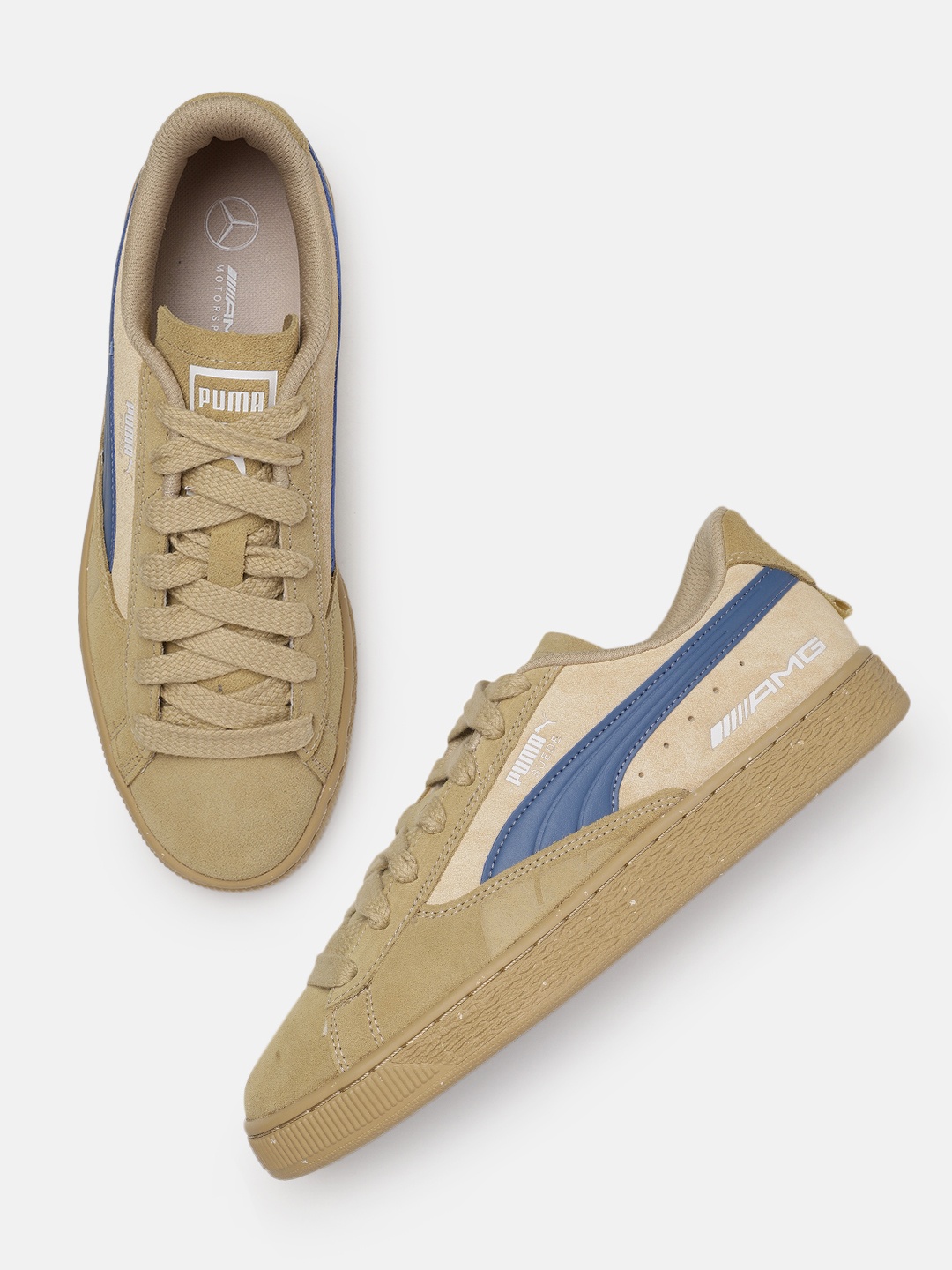 

PUMA Motorsport Unisex Mercedes-AMG Motorsport Suede Sneakers, Beige