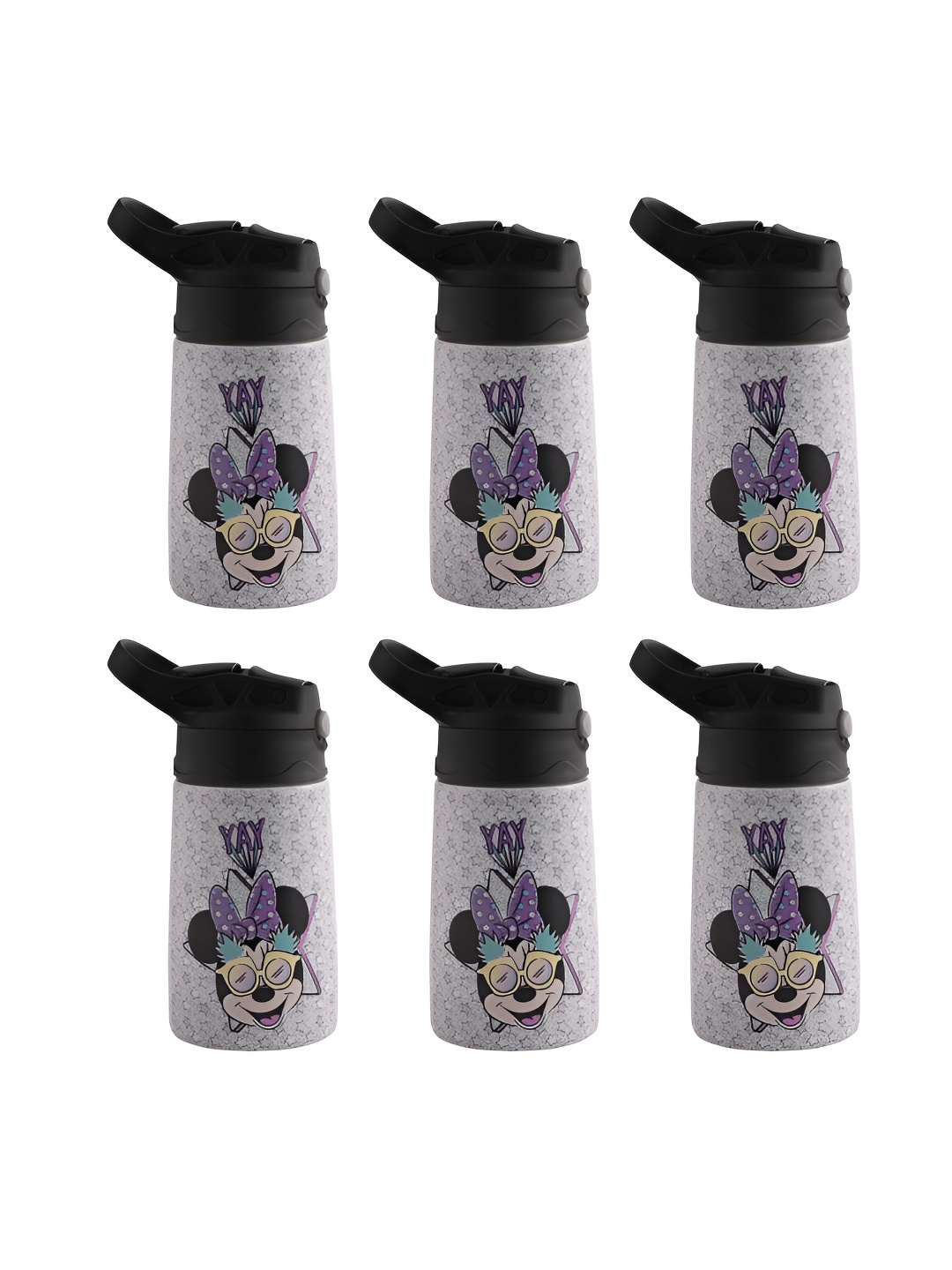 

Kuber Industries Purple 6 Pieces Printed Stainless Steel Water Bottles 350 ml