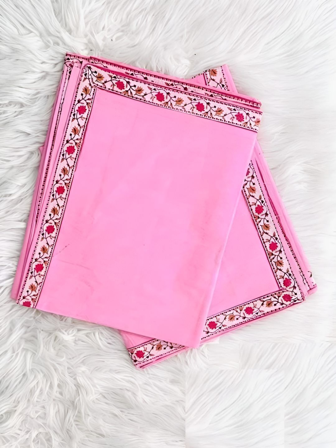 

Bajo's Pink & White 2 Pieces Summer 300 GSM Pure Cotton Single Bed Dohar