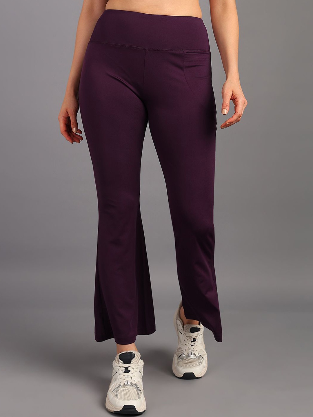 

HRX by Hrithik Roshan Women Mid Rise Flared Fit Track Pants, Burgundy