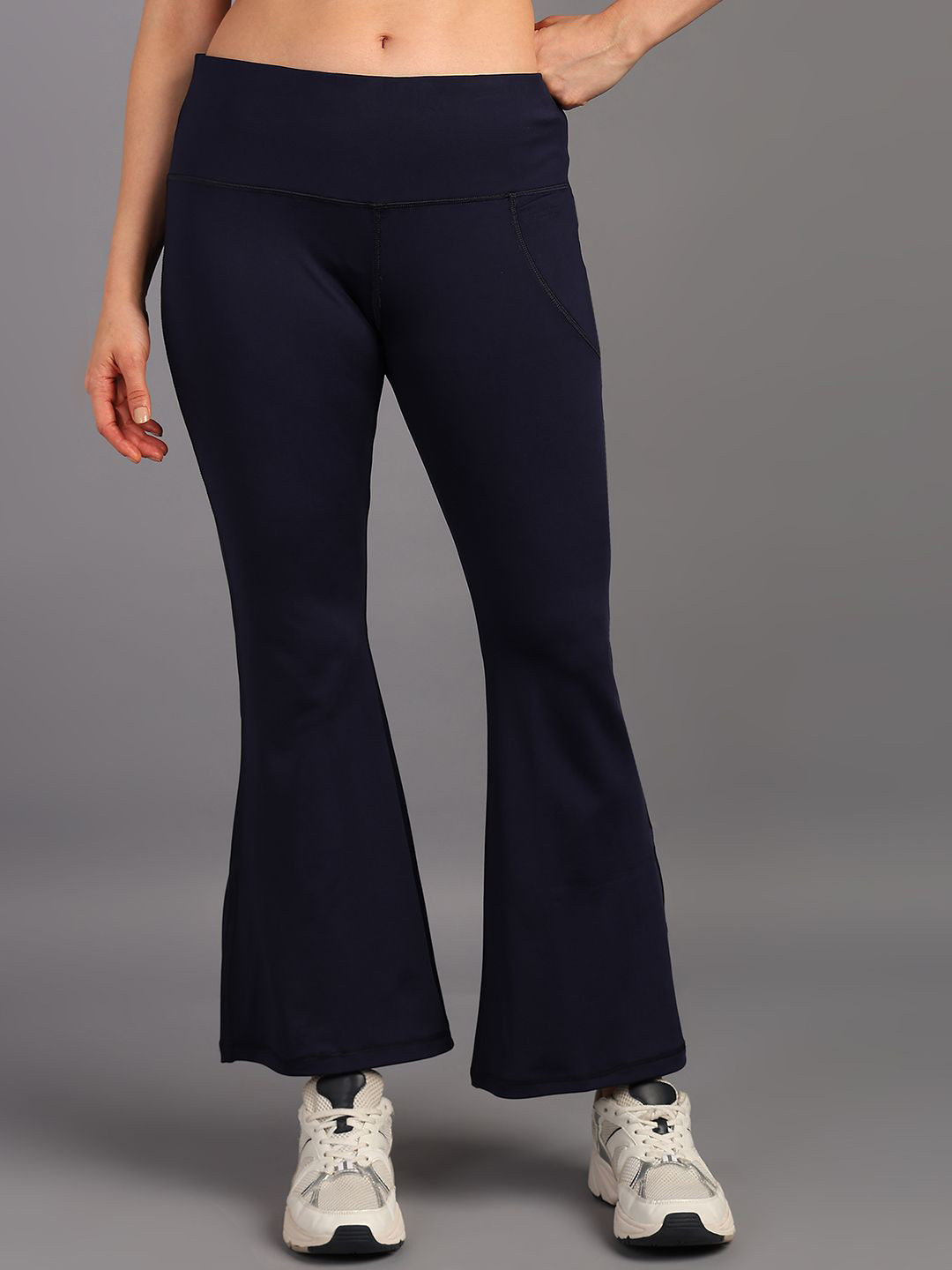 

HRX by Hrithik Roshan Women Mid-Rise Flared Track Pants, Blue