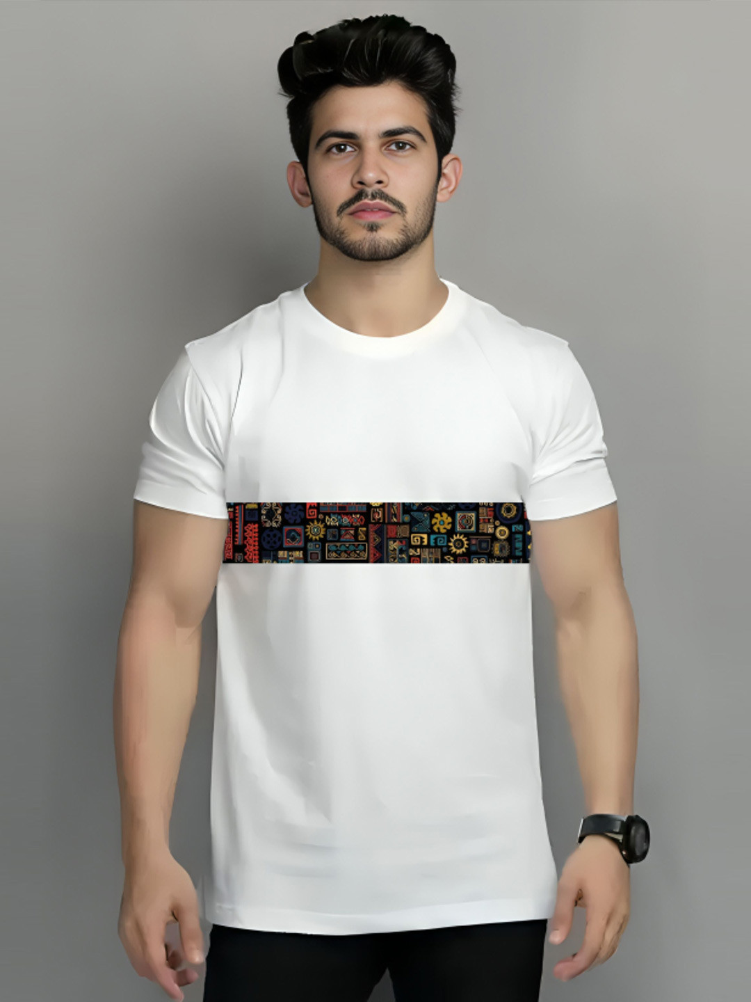 

Elibolz Men Typography Regular Fit T-shirt, White