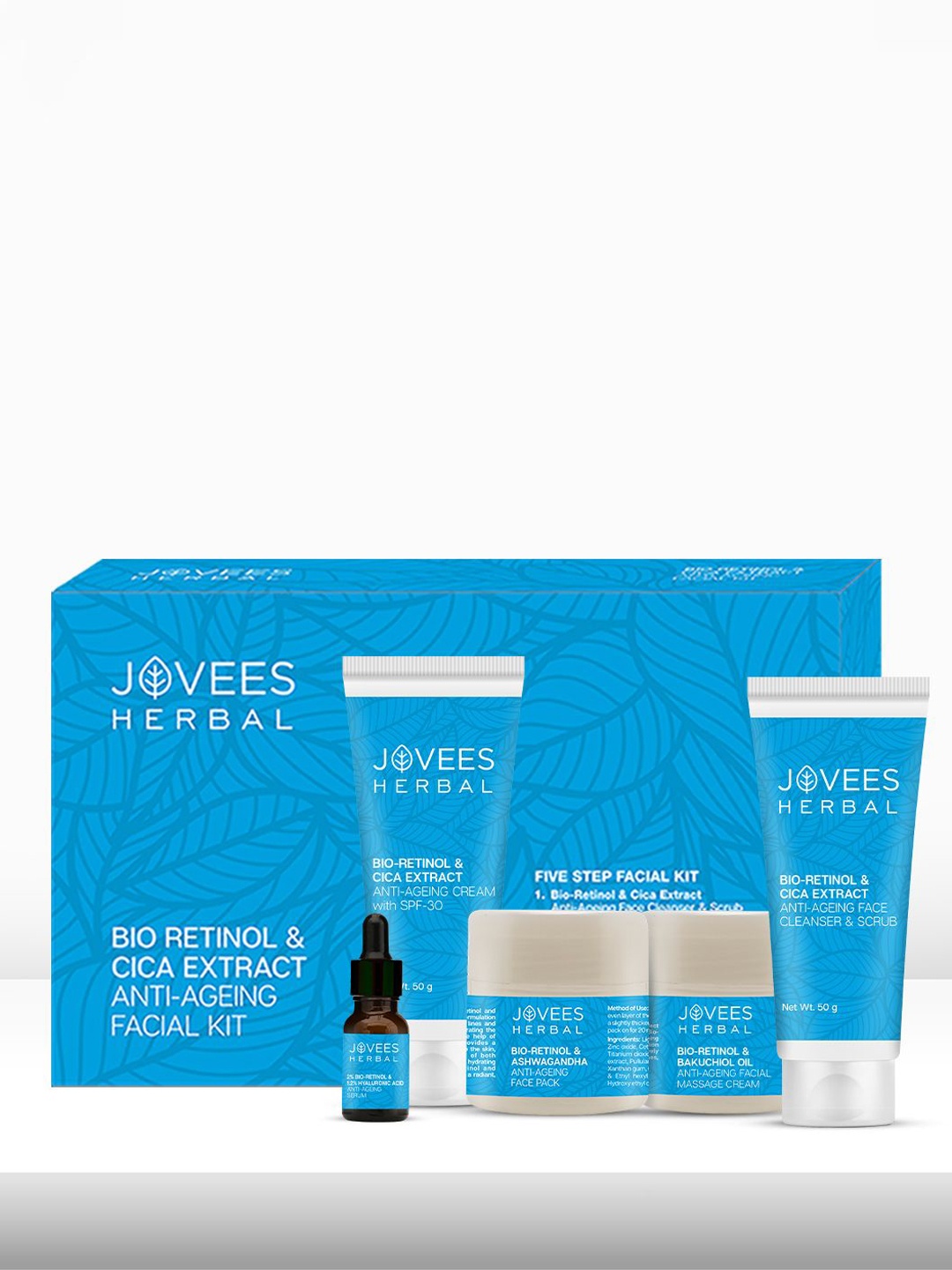 

Jovees Bio Retinol & Cica Extract Anti Ageing Facial Kit-215g, White