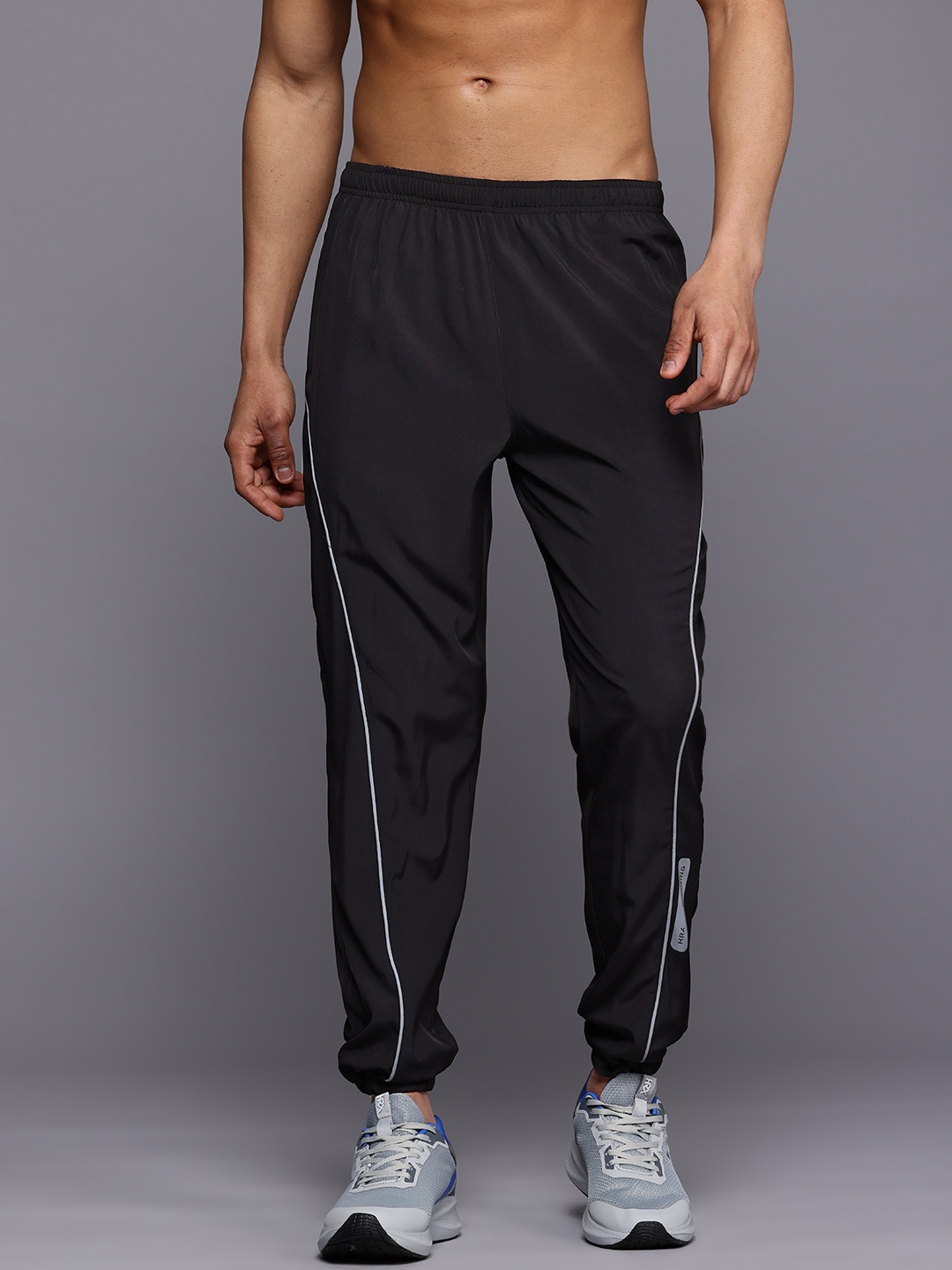 

HRX by Hrithik Roshan Men Striped Running Joggers, Black