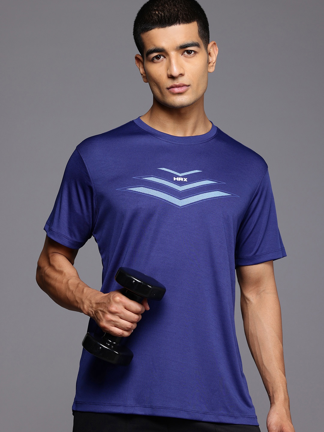 

HRX by Hrithik Roshan Rapid-Dry Printed Training T-shirt, Blue