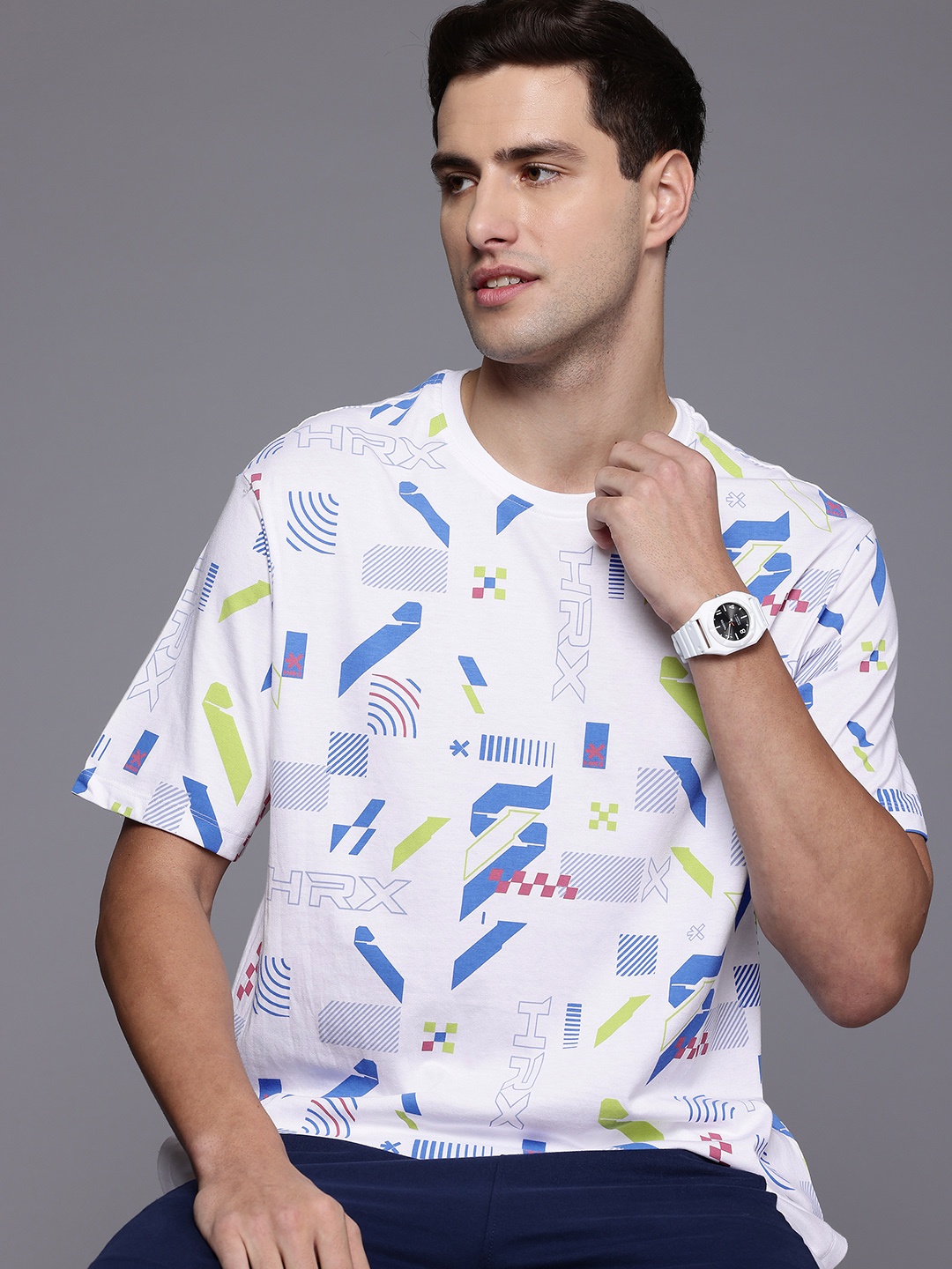 

HRX by Hrithik Roshan Men Brand Logo Printed T-shirt, White
