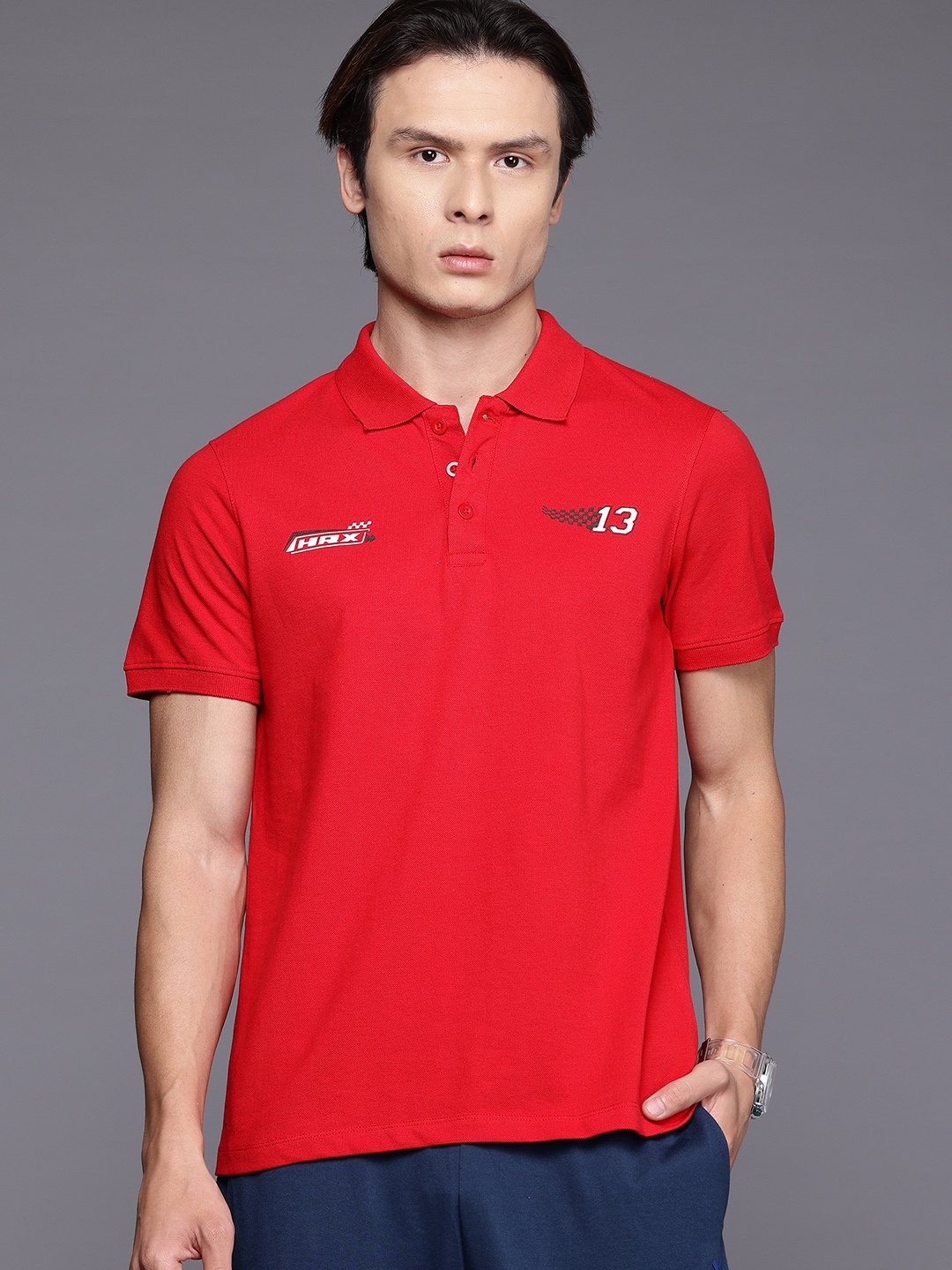 

HRX by Hrithik Roshan Men Polo Collar T-shirt, Red