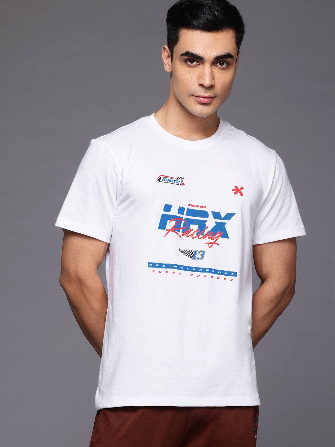 

HRX by Hrithik Roshan Brand Logo Print T-shirt, White