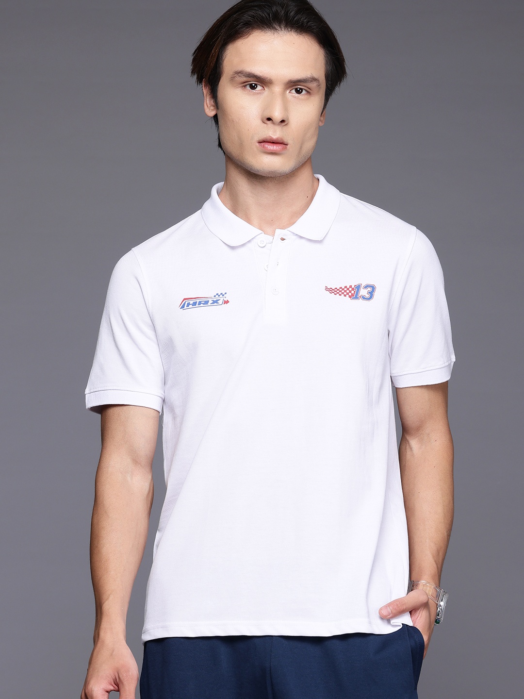 

HRX by Hrithik Roshan Men Polo Collar T-shirt, White