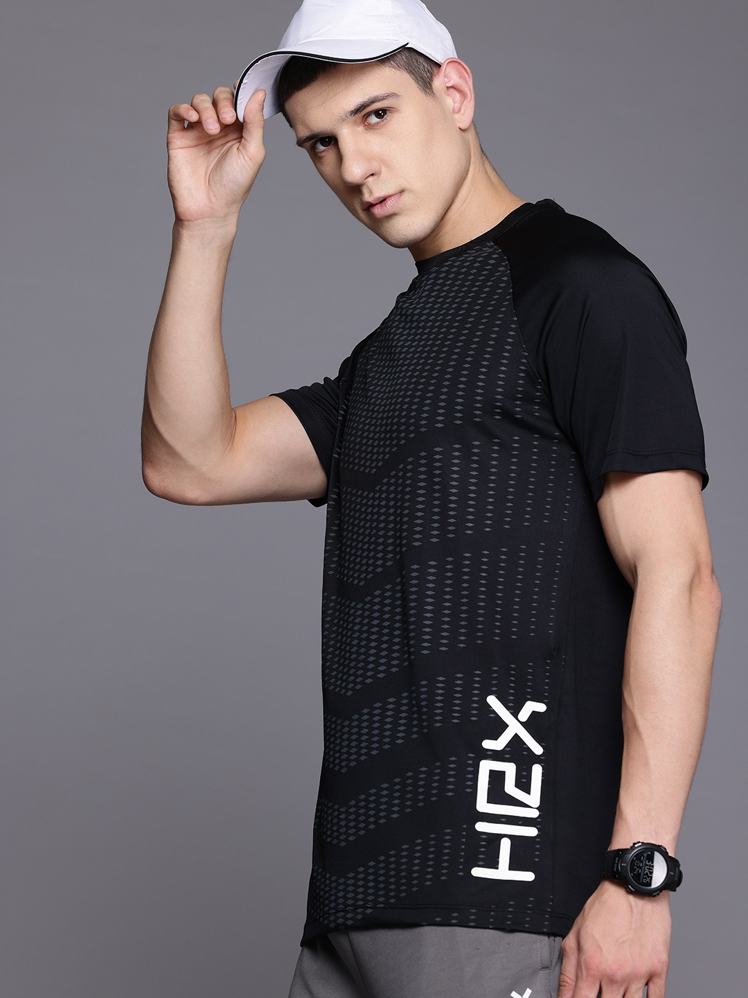 

HRX by Hrithik Roshan Printed Rapid-Dry Training T-shirt, Black