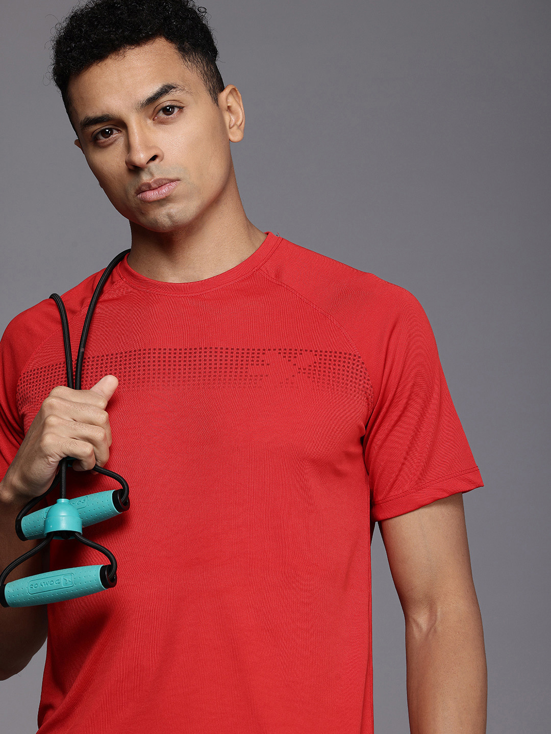

HRX by Hrithik Roshan NEWEDIT Rapid Dry Antimicrobial Finish Printed Training T-shirt, Red