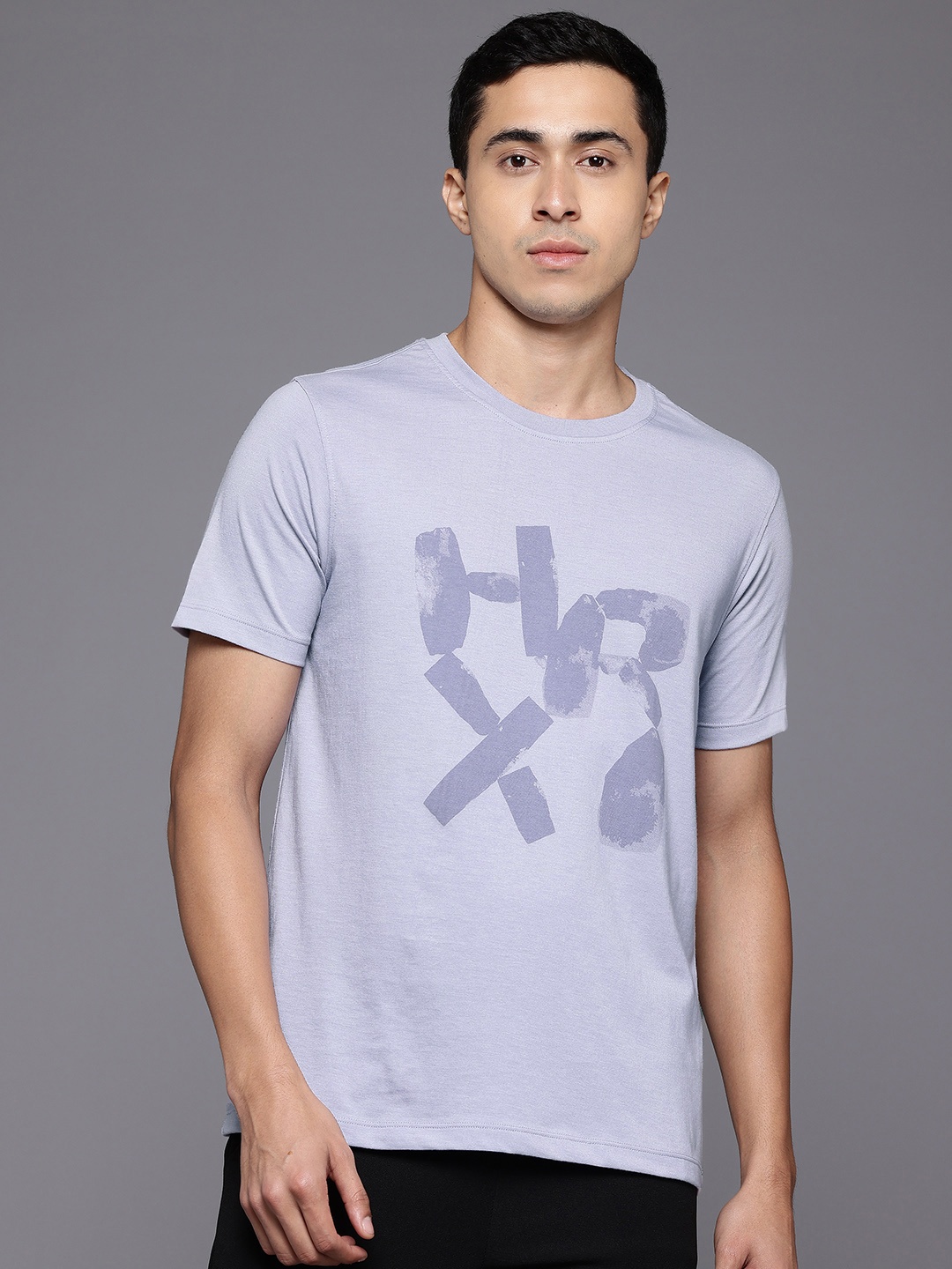 

HRX by Hrithik Roshan Typography Print Yoga T-shirt, Blue